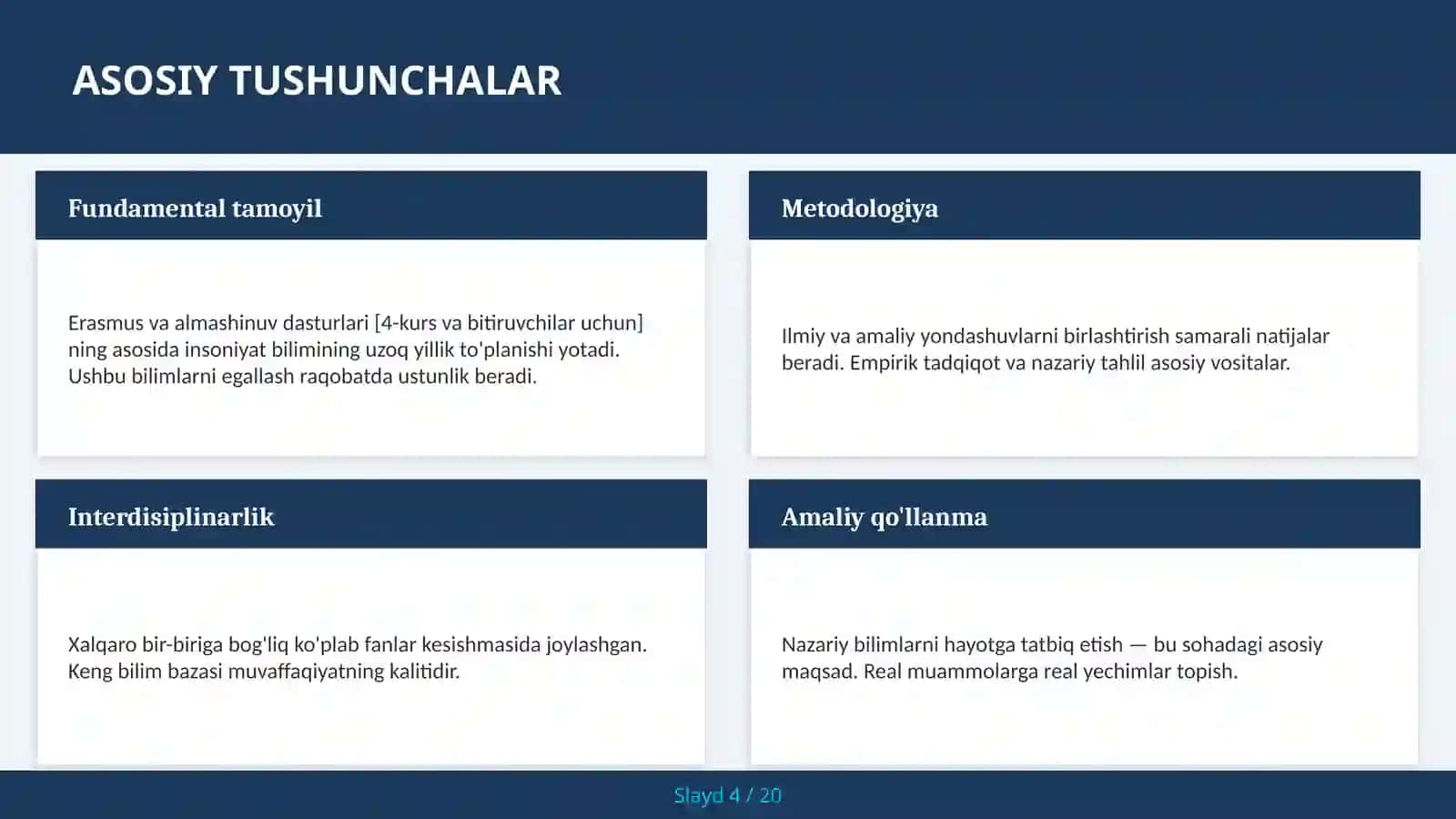 Erasmus va almashinuv dasturlari [4-kurs va bitiruvchilar uchun] 4