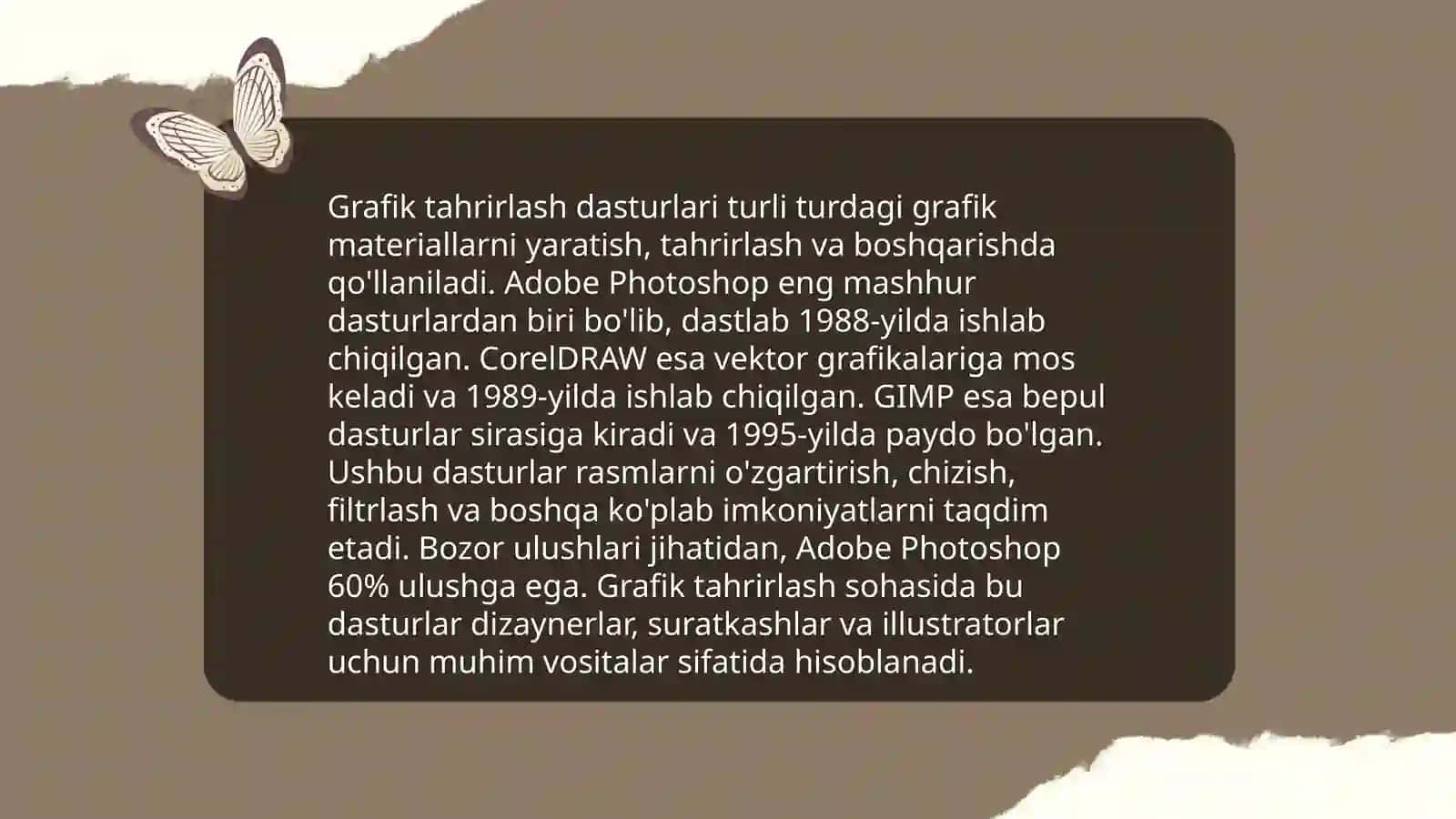 Grafik axborotlarni kiritish tahrirlash va chiqarishning dasturiy vositalari 4