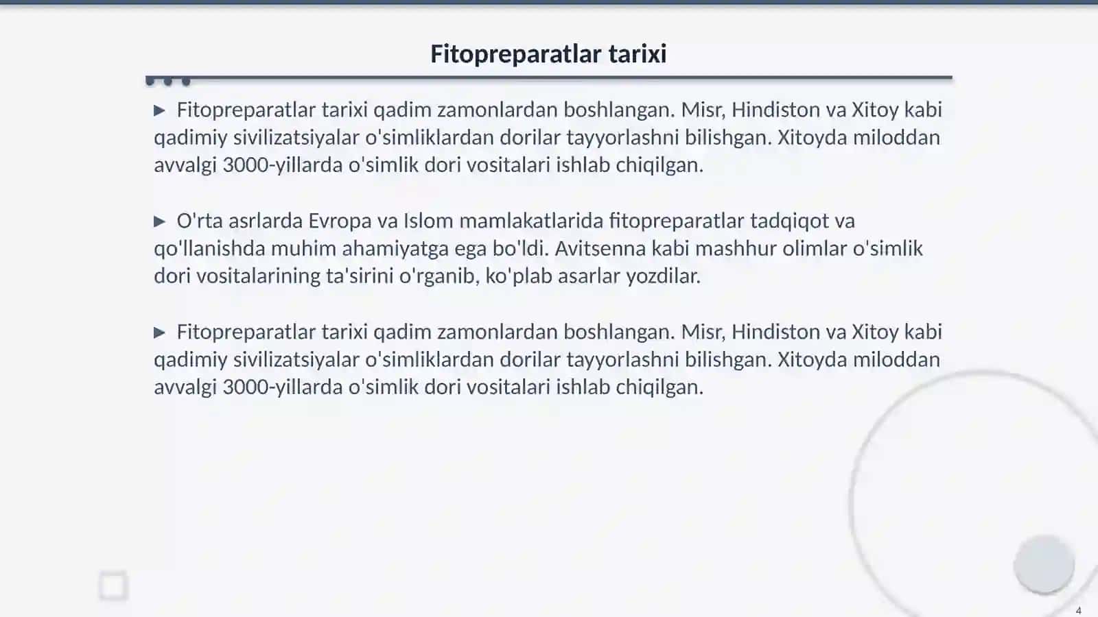 Fitopreparatlar va ularning qo`llanilishi 4