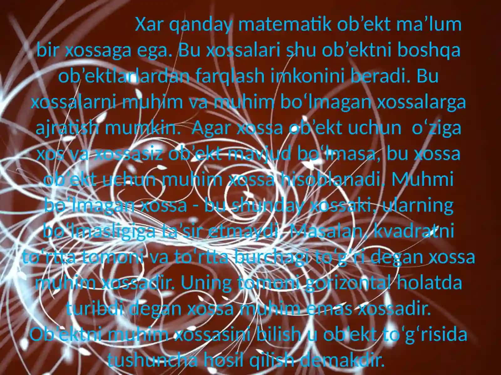 MATIMATIK FANI TA'RIFI 4