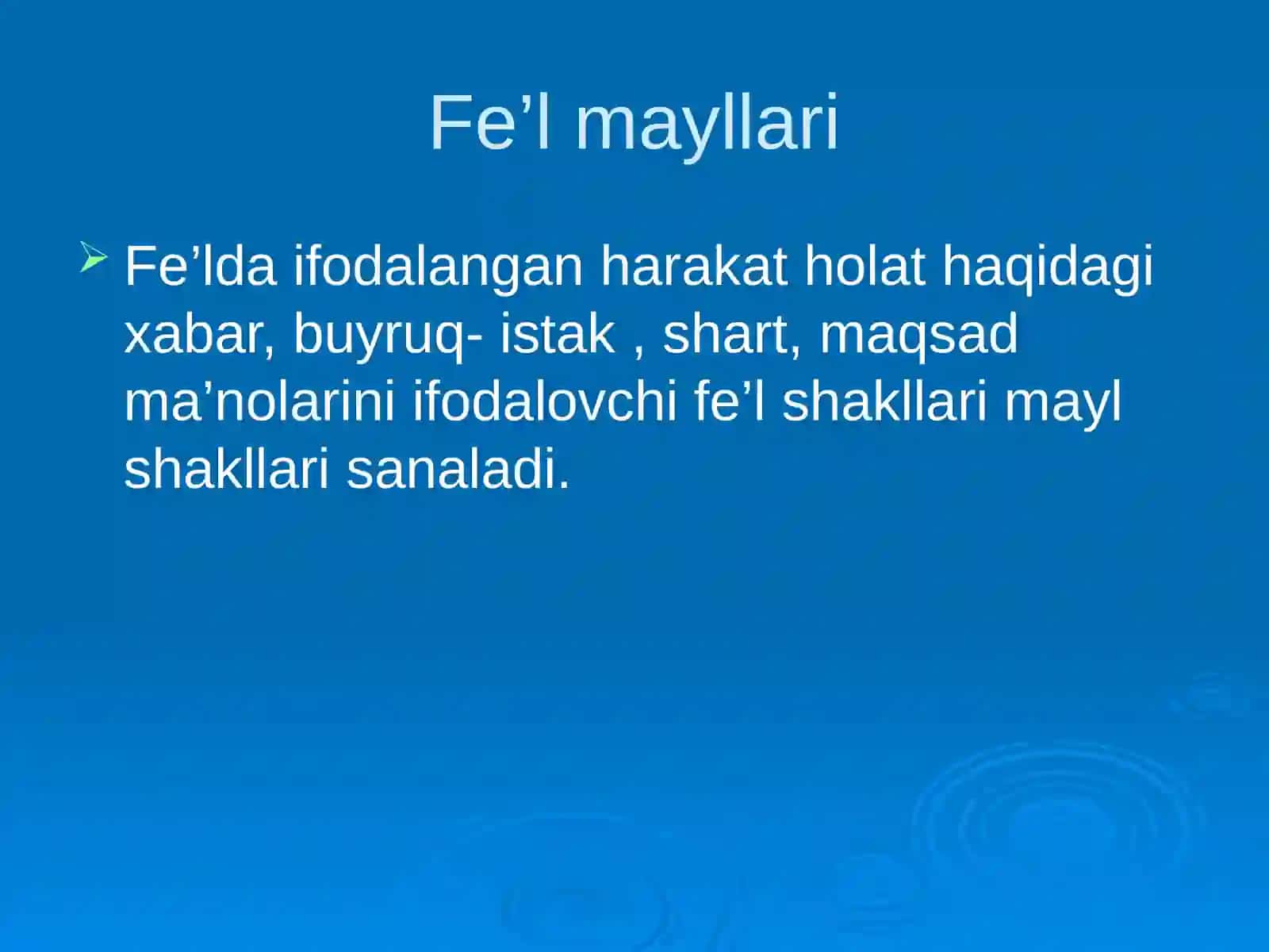 Fe’l mayllari 4