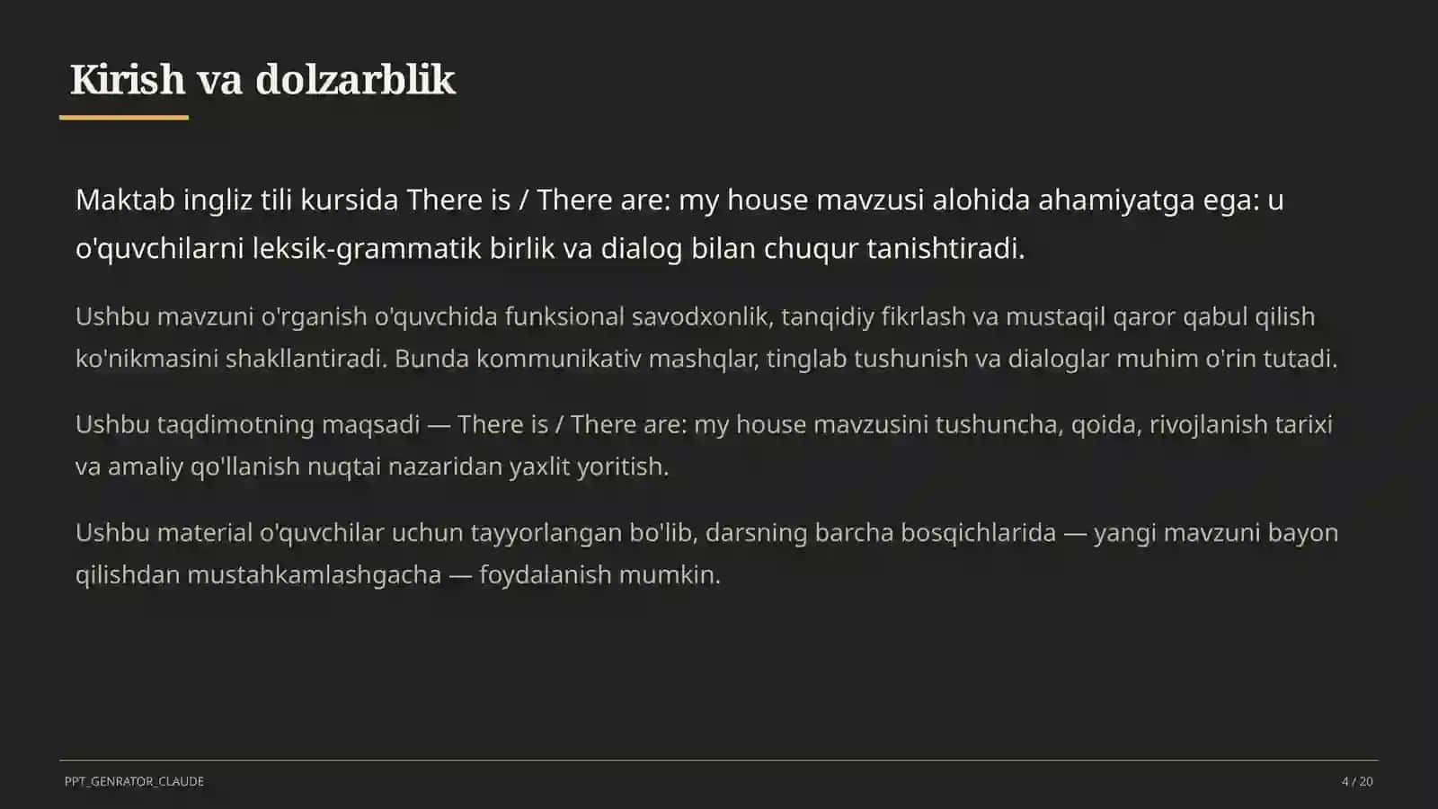 There is / There are: my house (4-sinf) 4