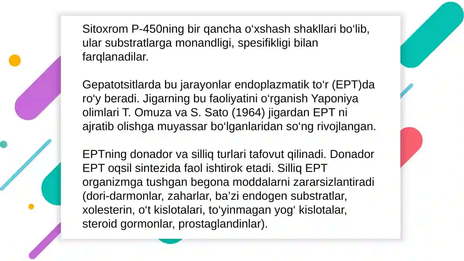 Jigarning zararsizlantirish funksiyasi va moddalar chiqarilishi 4