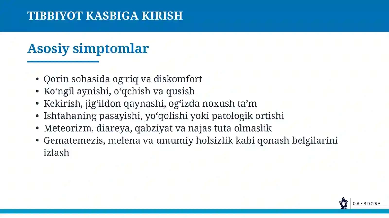 TIBBIYOT KASBIGA KIRISH 4