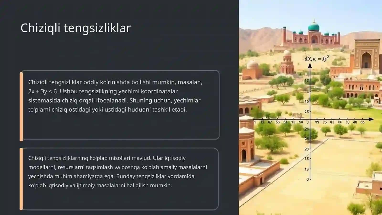 Parametr tengsizliklar sistemasiga oid masalalar yechish 4