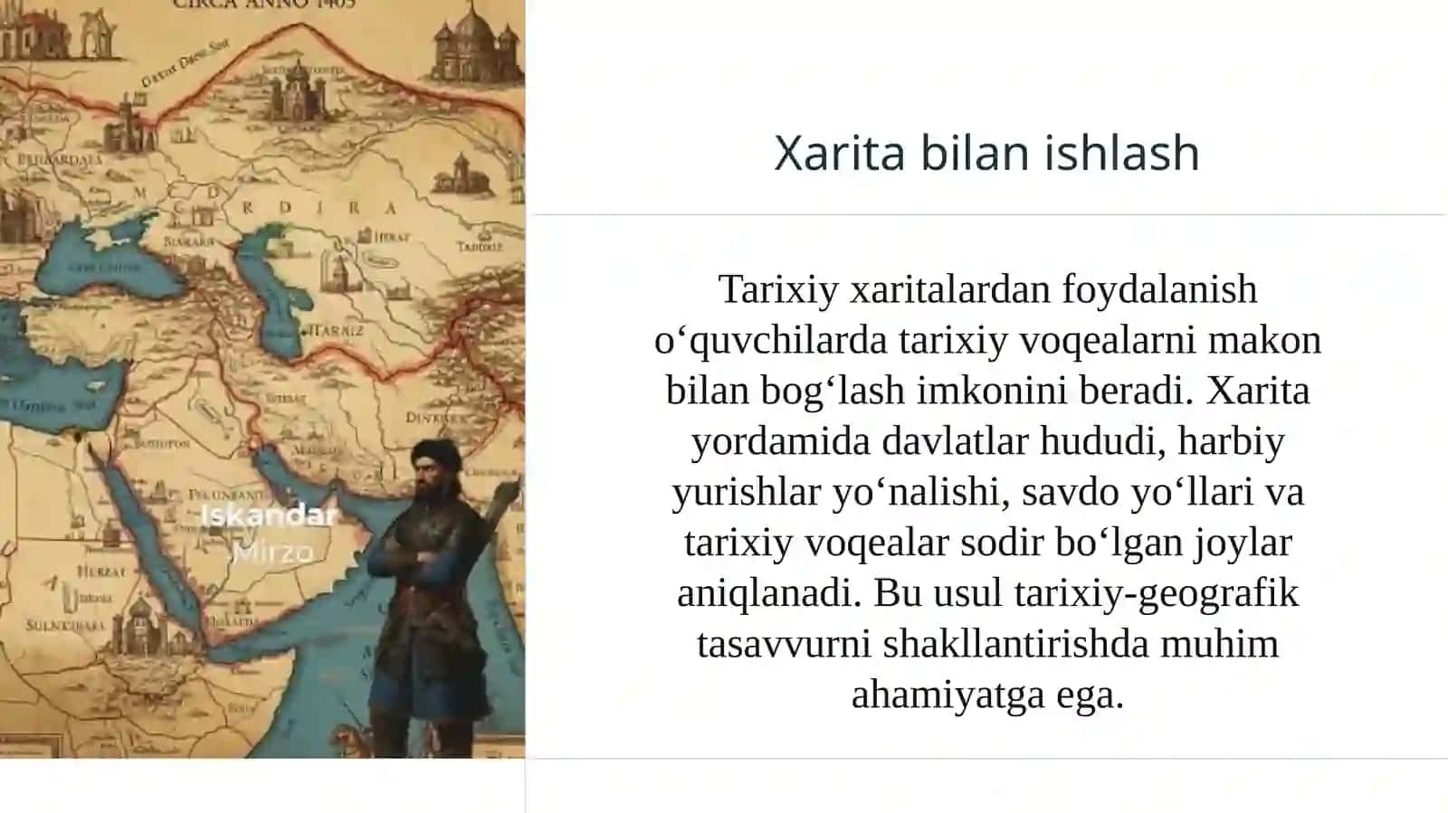 Tarix ta'limining amaliy usullari va tarix darsning turlari 4