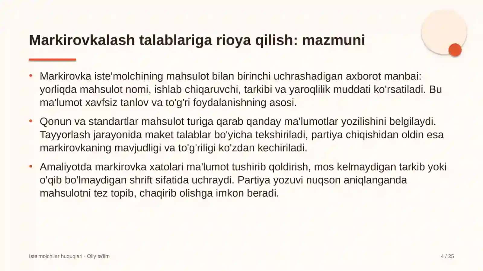bolalar musiqa va san'at maktablarida mahsulotni markirovkalash talablariga rioya qilish 4894 4