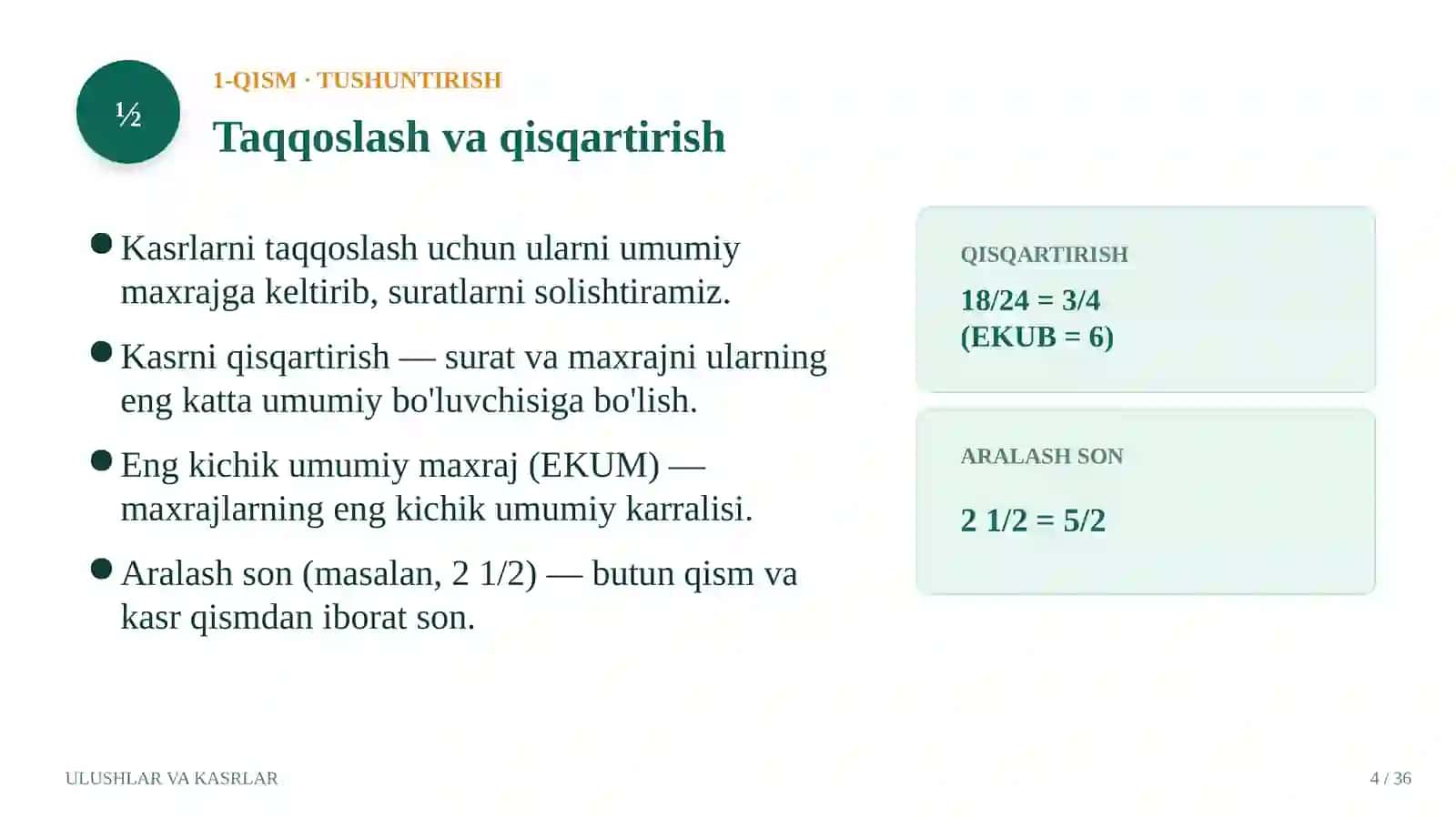 Milliy sertifikat matematika bo'limi bo'yicha tayyorgarlik 4
