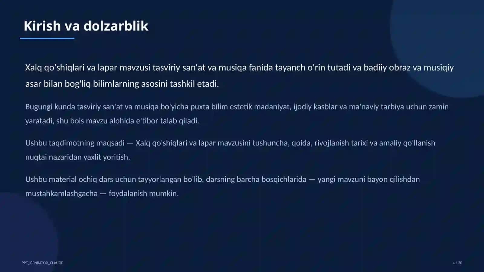 Xalq qo'shiqlari va lapar (3-sinf) 4
