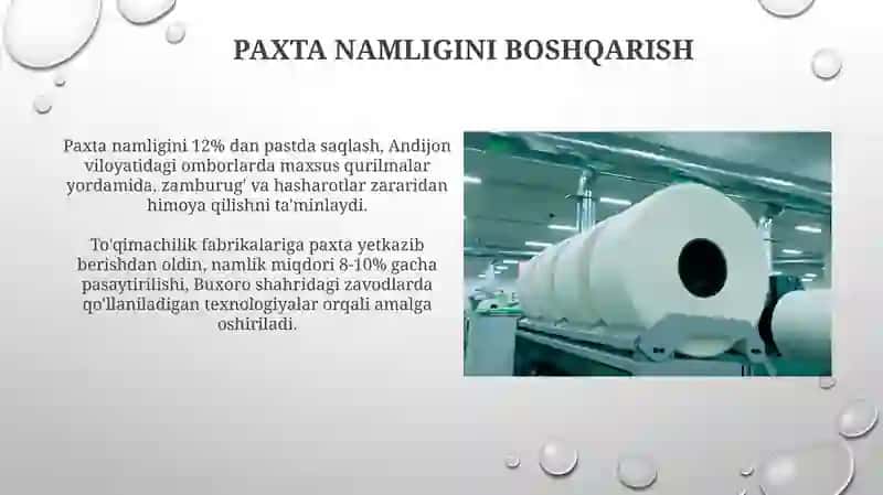 Paxta saqlash texnologiyasi 4
