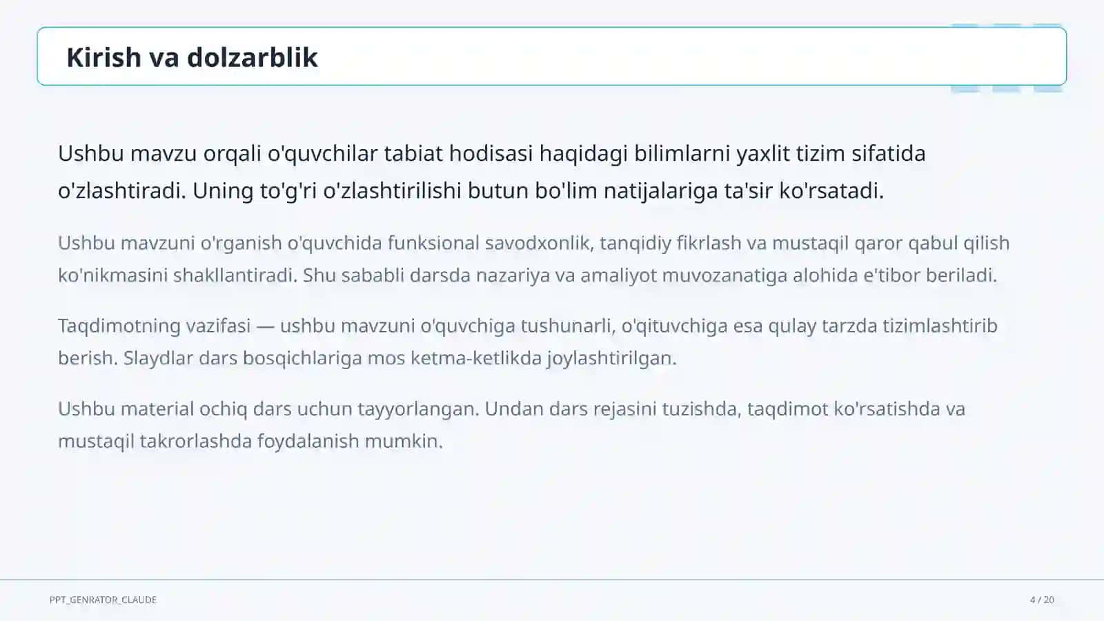 Hayvonlarning turlari: sutemizuvchilar, qushlar, baliqlar (3-sinf) 4