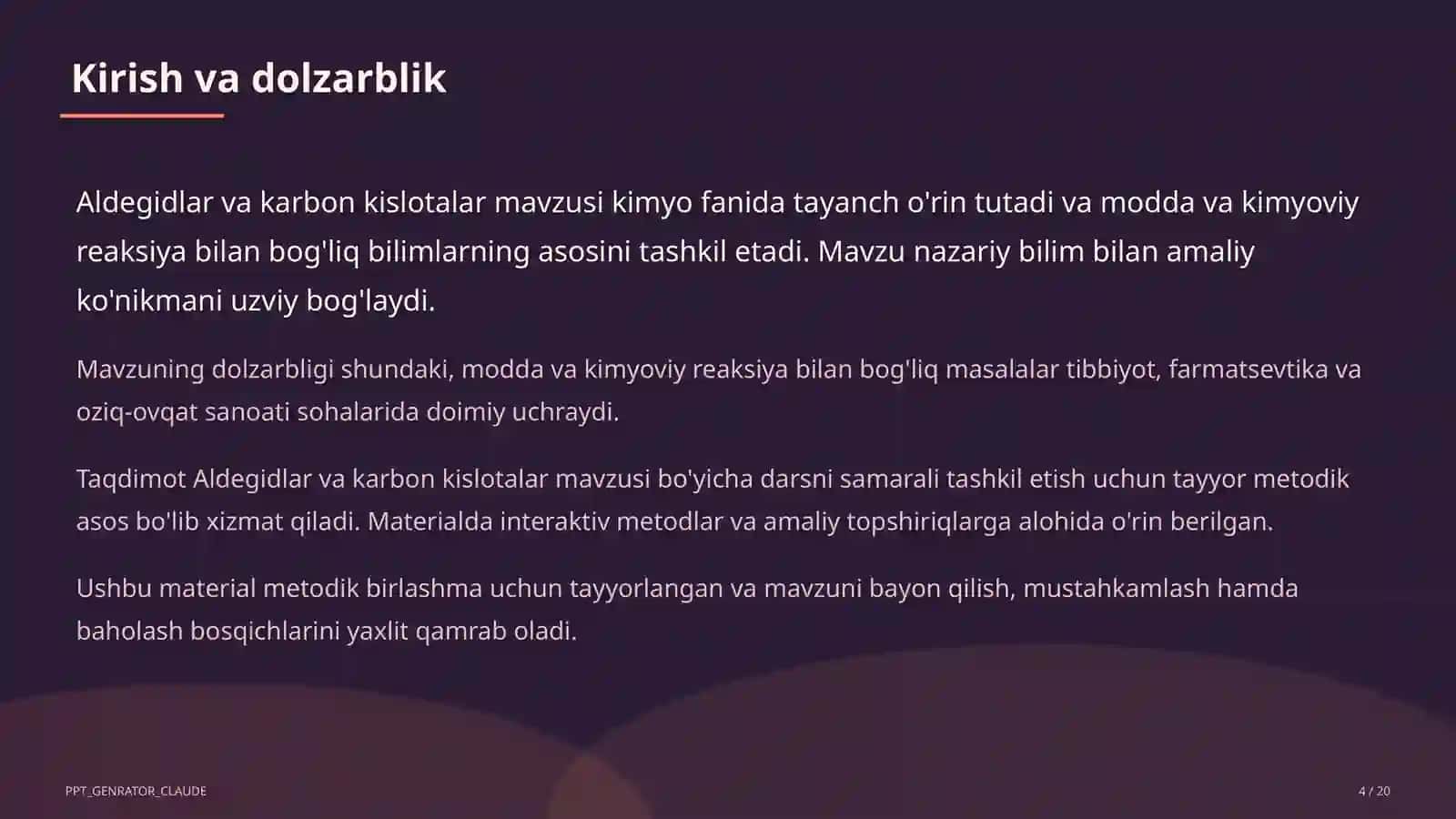 Aldegidlar va karbon kislotalar (10-sinf) 4