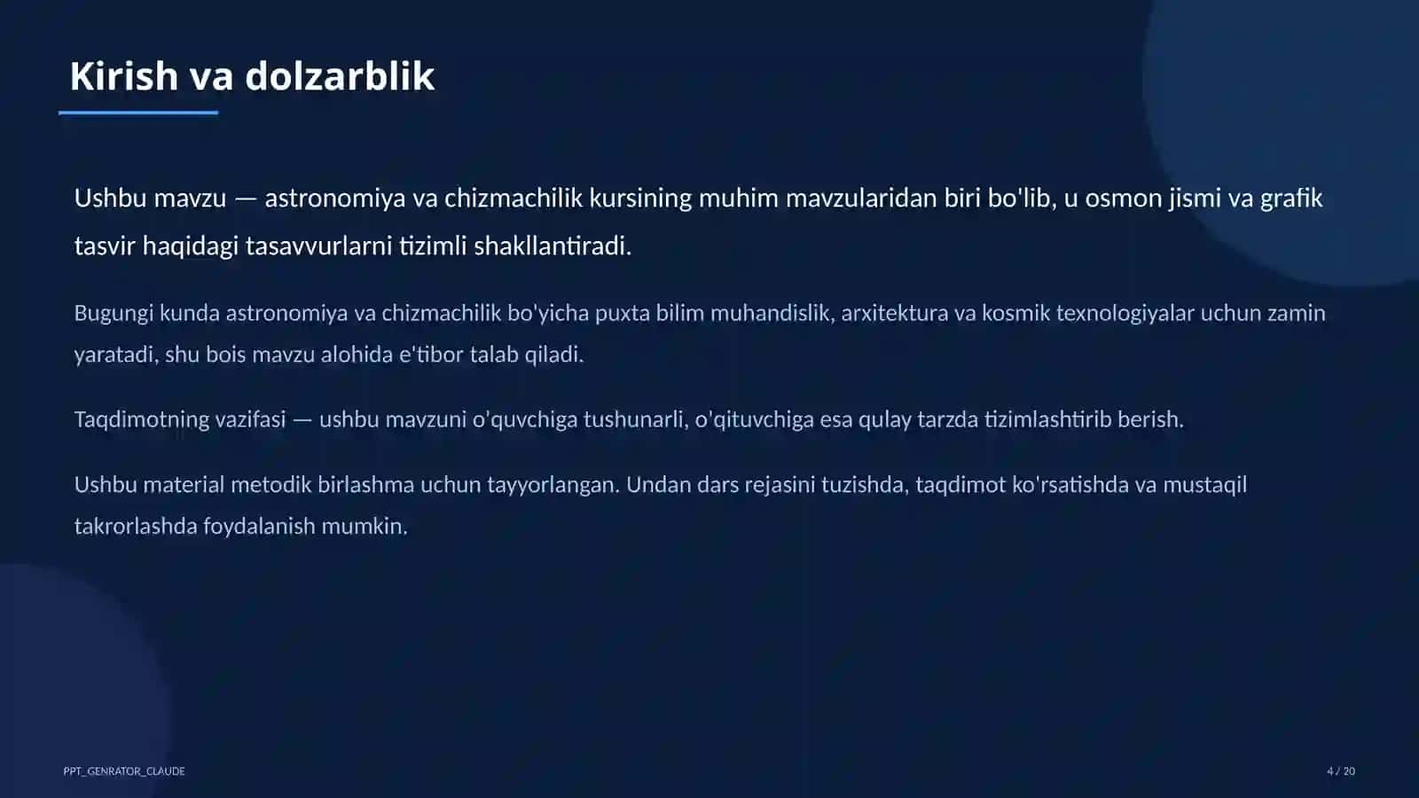 Chizmachilik asoslari: chizma asboblari va formatlar (8-sinf) 4