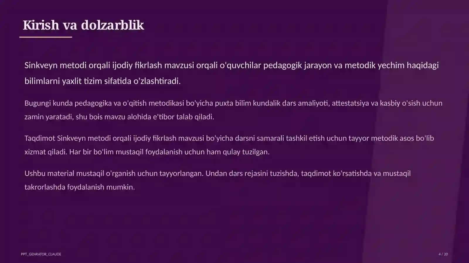Sinkveyn metodi orqali ijodiy fikrlash 4