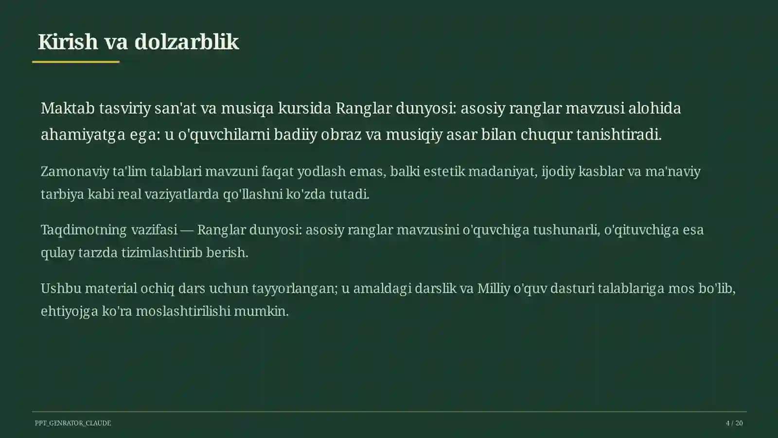 Ranglar dunyosi: asosiy ranglar (1-sinf) 4