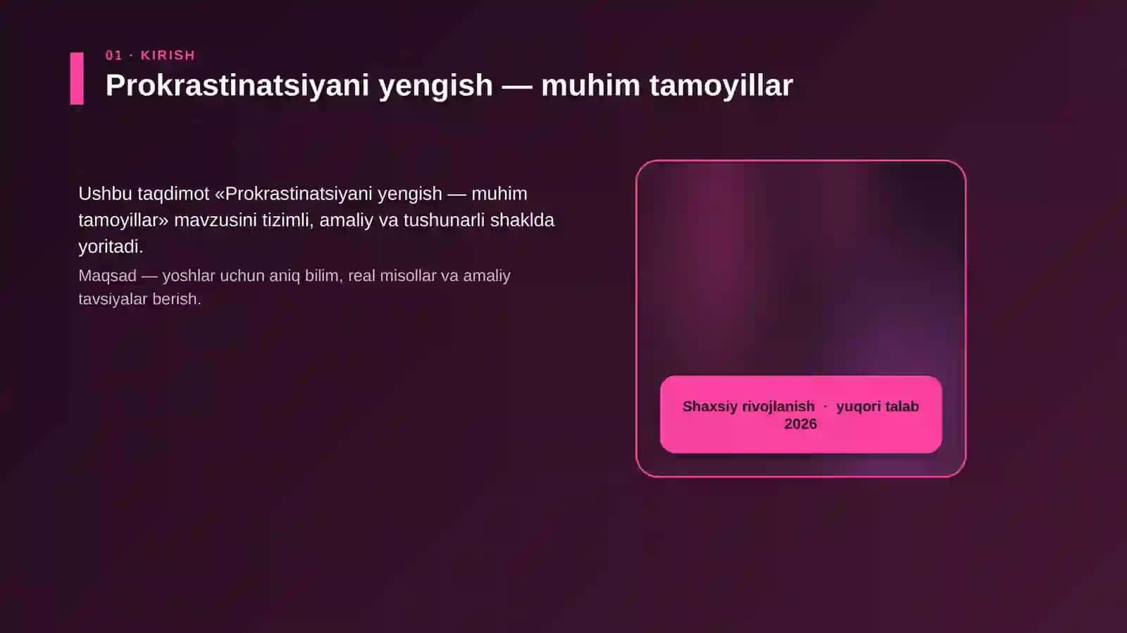 Prokrastinatsiyani yengish — muhim tamoyillar 4
