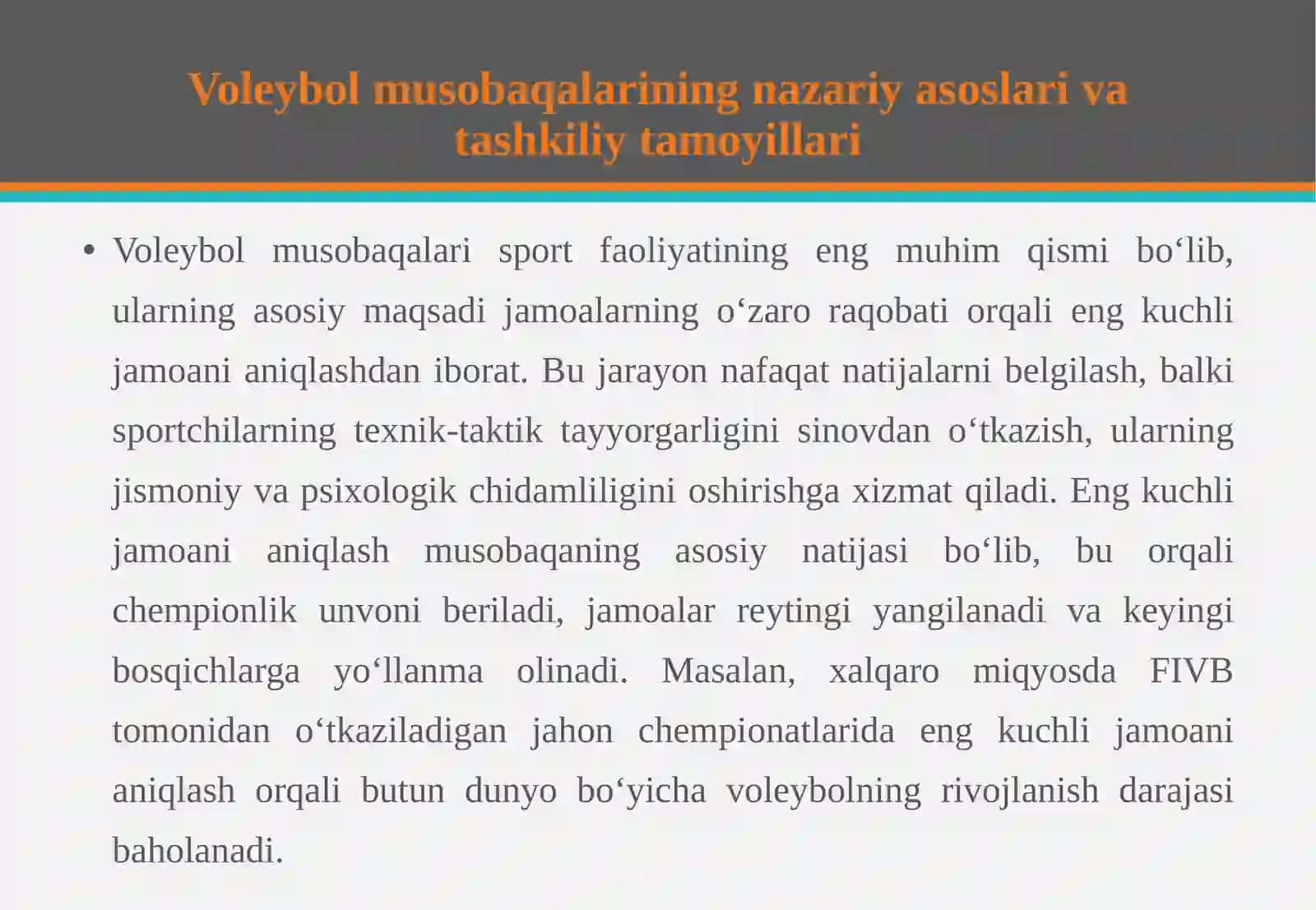 Voleybol musobaqalarini tashkilotish va o‘tkazish usullari 4