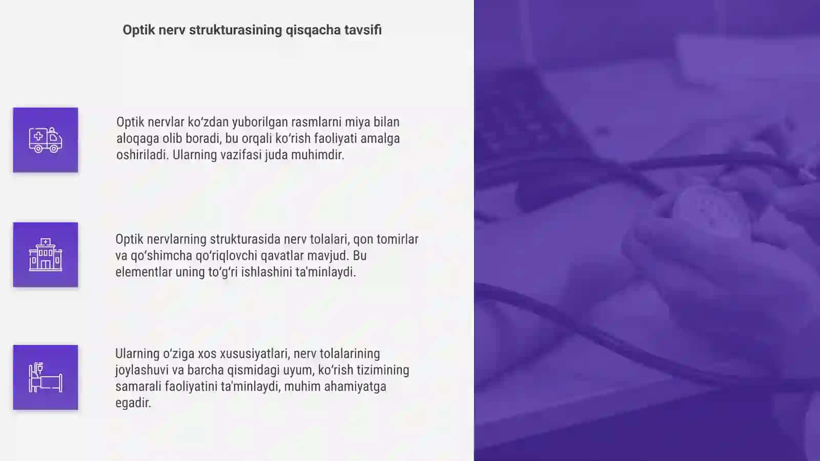 Optik nervlarning vazifasi va oʻziga xos xususiyatlari 4