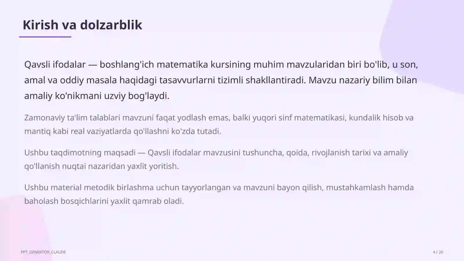 Qavsli ifodalar (2-sinf) 4