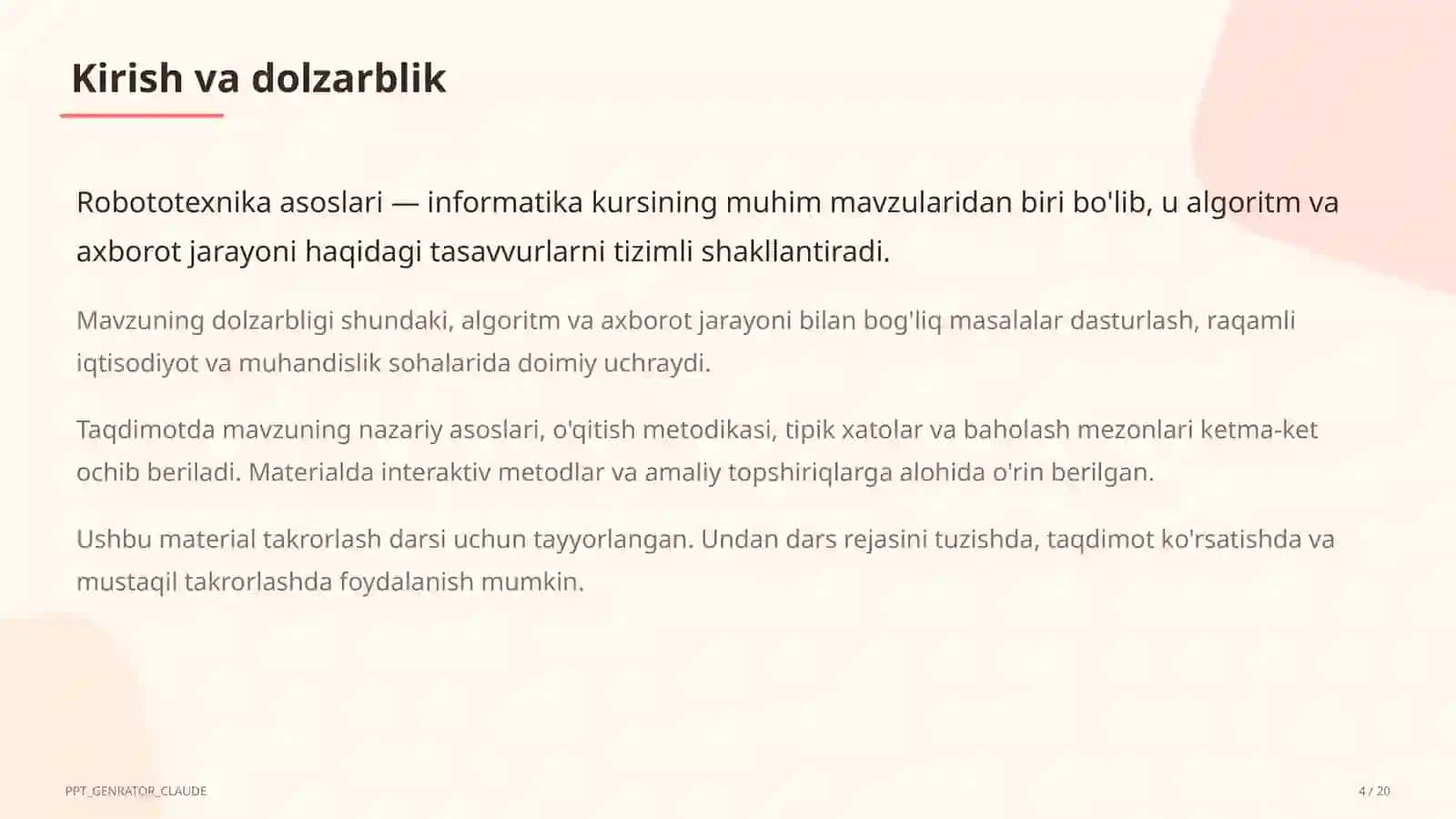 Robototexnika asoslari (11-sinf) 4