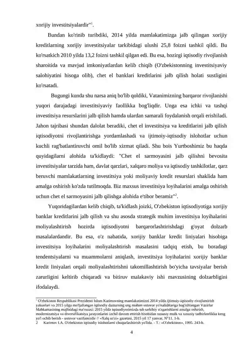 O‘zbekiston Respublikasi Oliy va O‘rta Maxsus Ta'lim Vazirligi Toskent Moliya Instituti 4