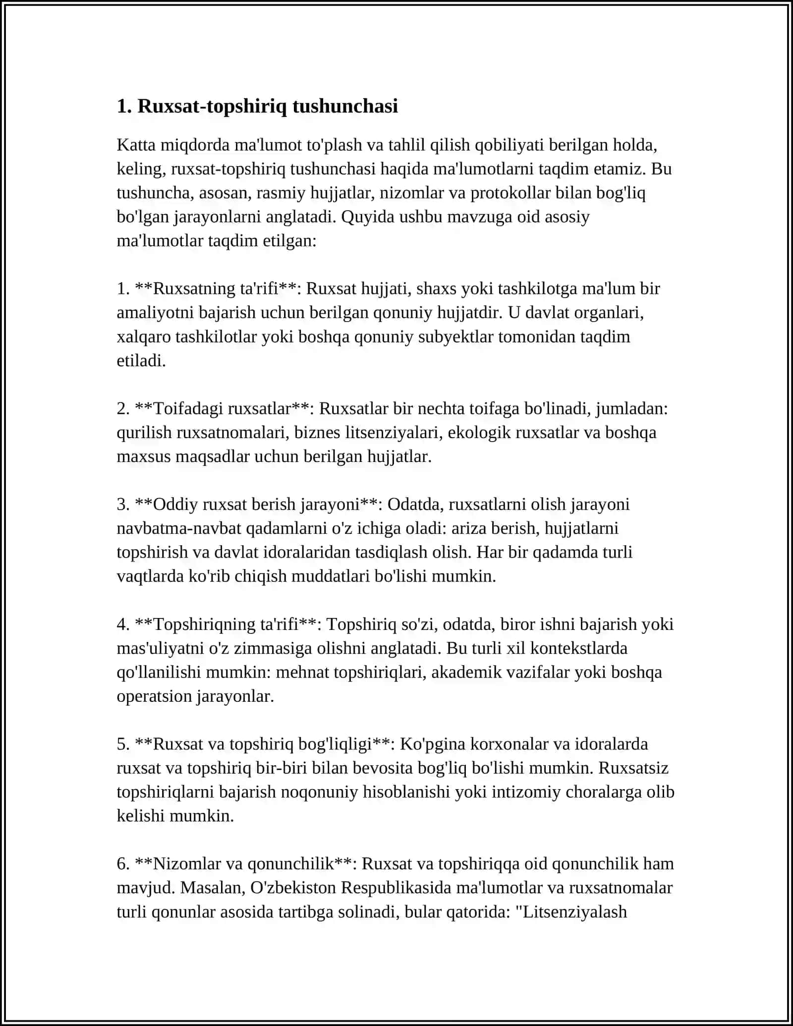 YUQORI XAVFLI ISHLAB CHIQARISH KORXONALARIDA RUXSAT-TOPSHIRIQ BERISH ISHLARI TARTIBI 4