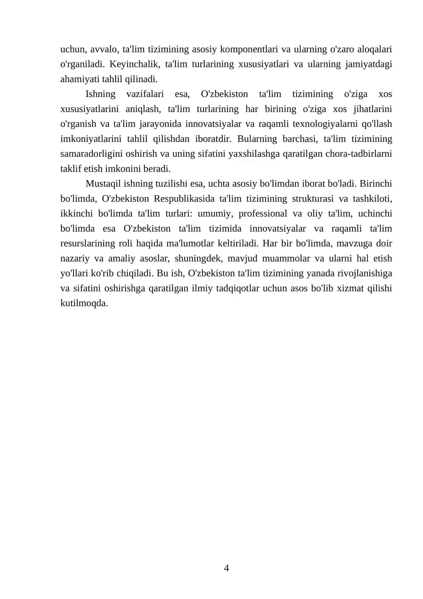 O'zbekiston Respublikasida Ta'lim Tizimi va Ta'lim Turlari 4