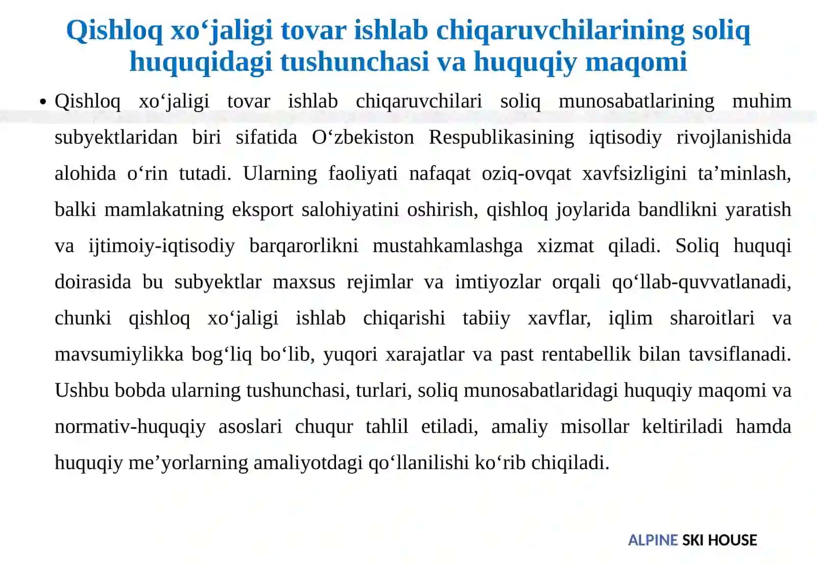 Soliq huquqining predmeti, usuli va tizimi chiqaruvchilari 4