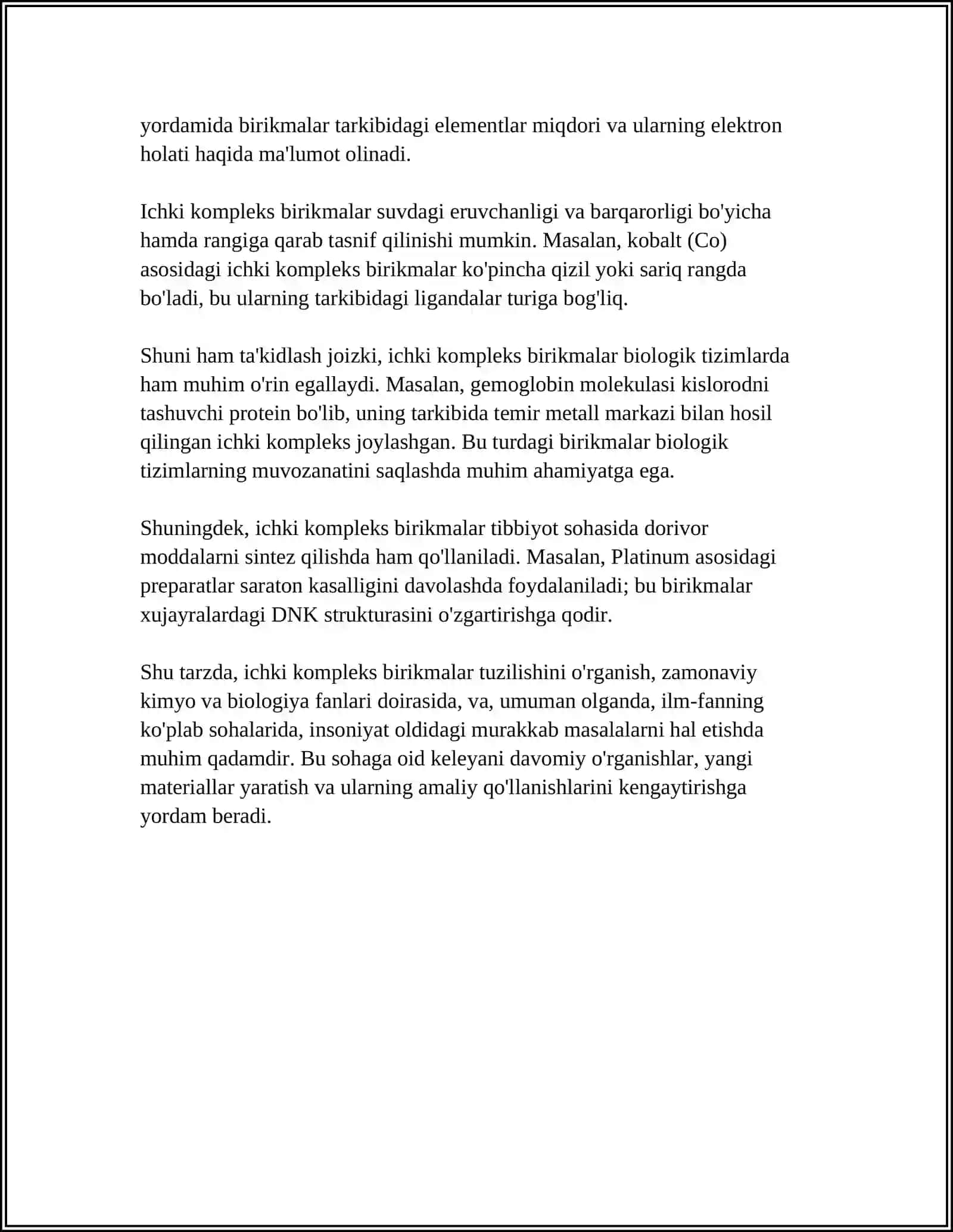 Ichki kompleks birikmalar tuzilishi 4