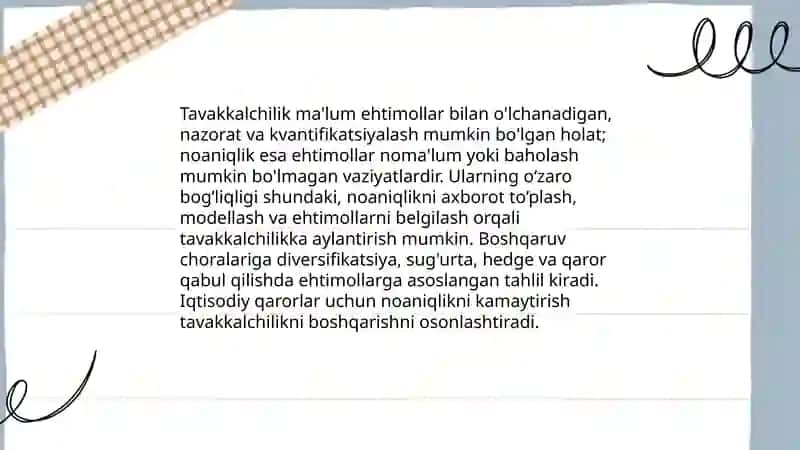 Tavakkalchilikning iqtisodiy mohiyati va uni boshqarish zarurligi 4