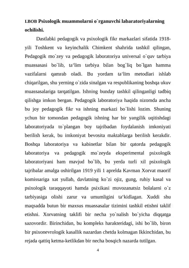 Psixologik muammolarni o`rganuvchi labaratoriyalarning ochilishi 4