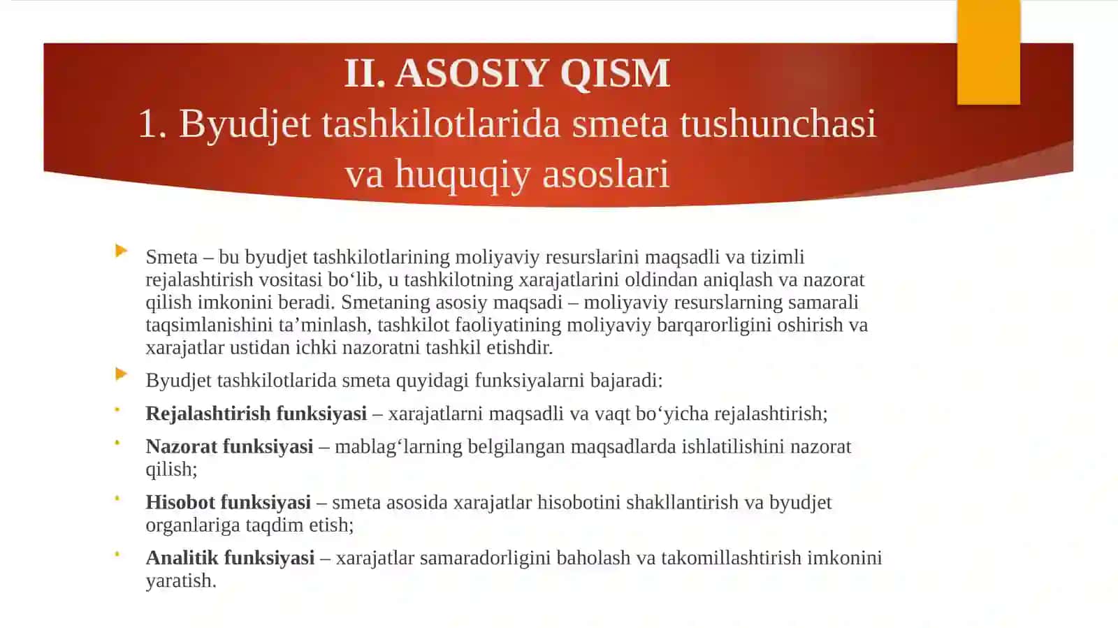 BYUDJET TASHKILOTLARIDA SMETALAR VA SHTAT JADVALLARINI TUZISH, TASDIKLASHVA TAKDIM ETISH TARTIBI 4