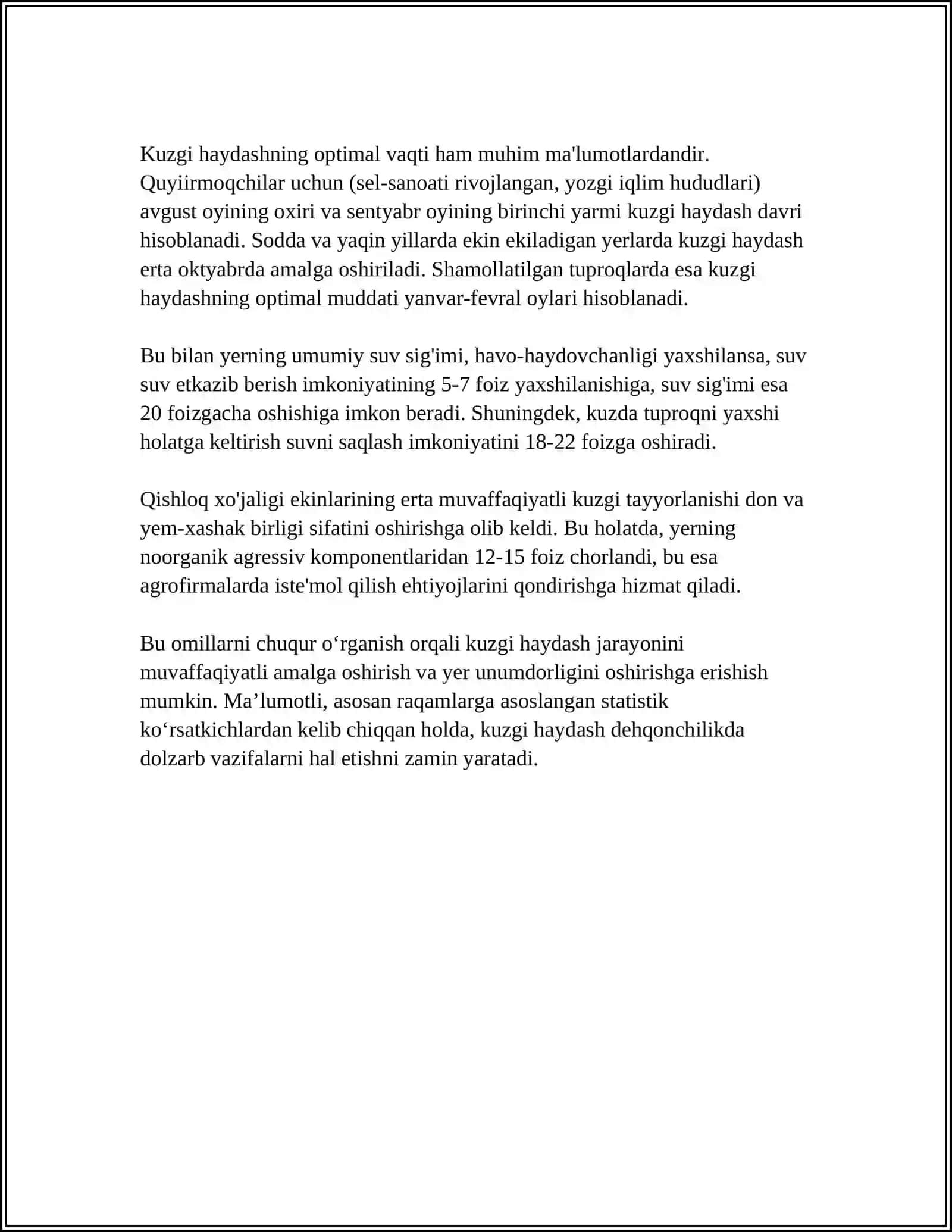 YERLARNI TAKRORIY EKINLAR EKISHGA TAYYORLASH 4