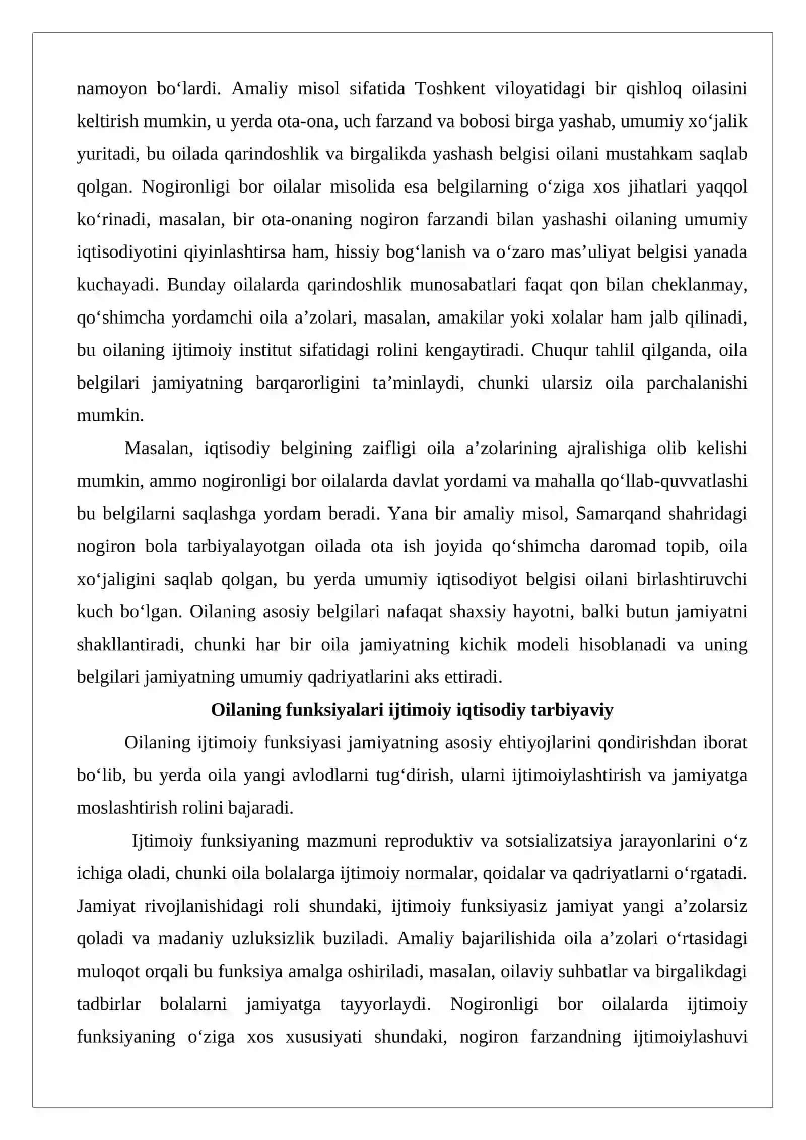 Nogironligi bor oilalarni xususiyatlari. Oila tushunchasi. 4