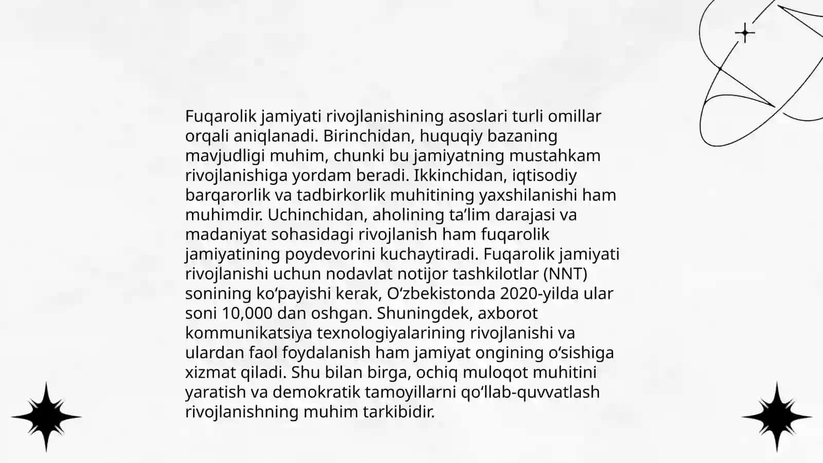 O'zbekistonda Demakartik,Fuqa rolik Jamiyati Asoslarining shakillanishi amalga oshirilgan siyosiy islohotlar 4