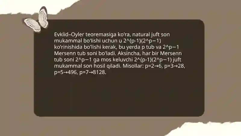 Mukkamal sonlar.Egizak tub sonlar 4