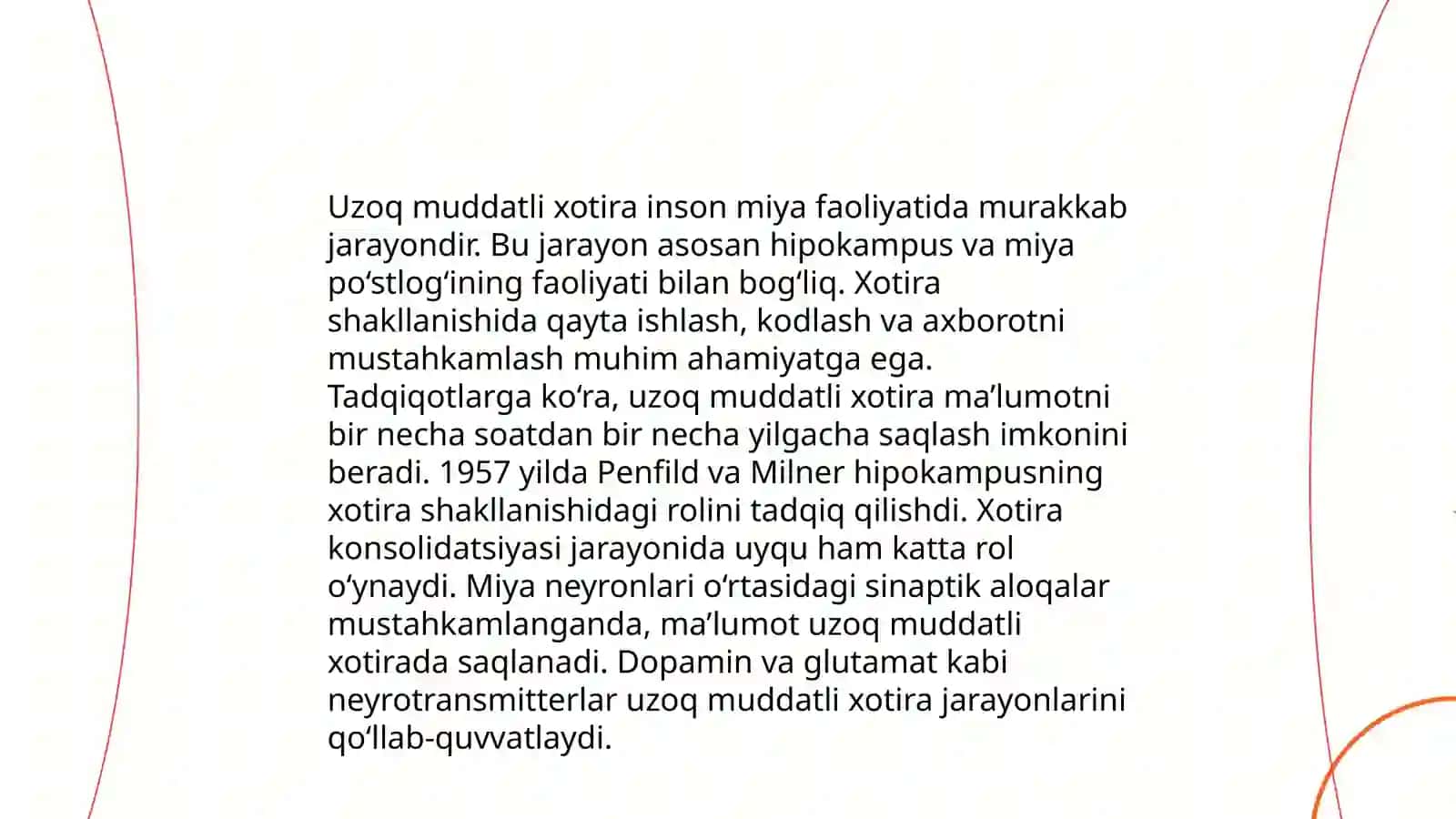 Qisqa va uzoq muddatli xotiraning fiziologik mexanizimlari 4