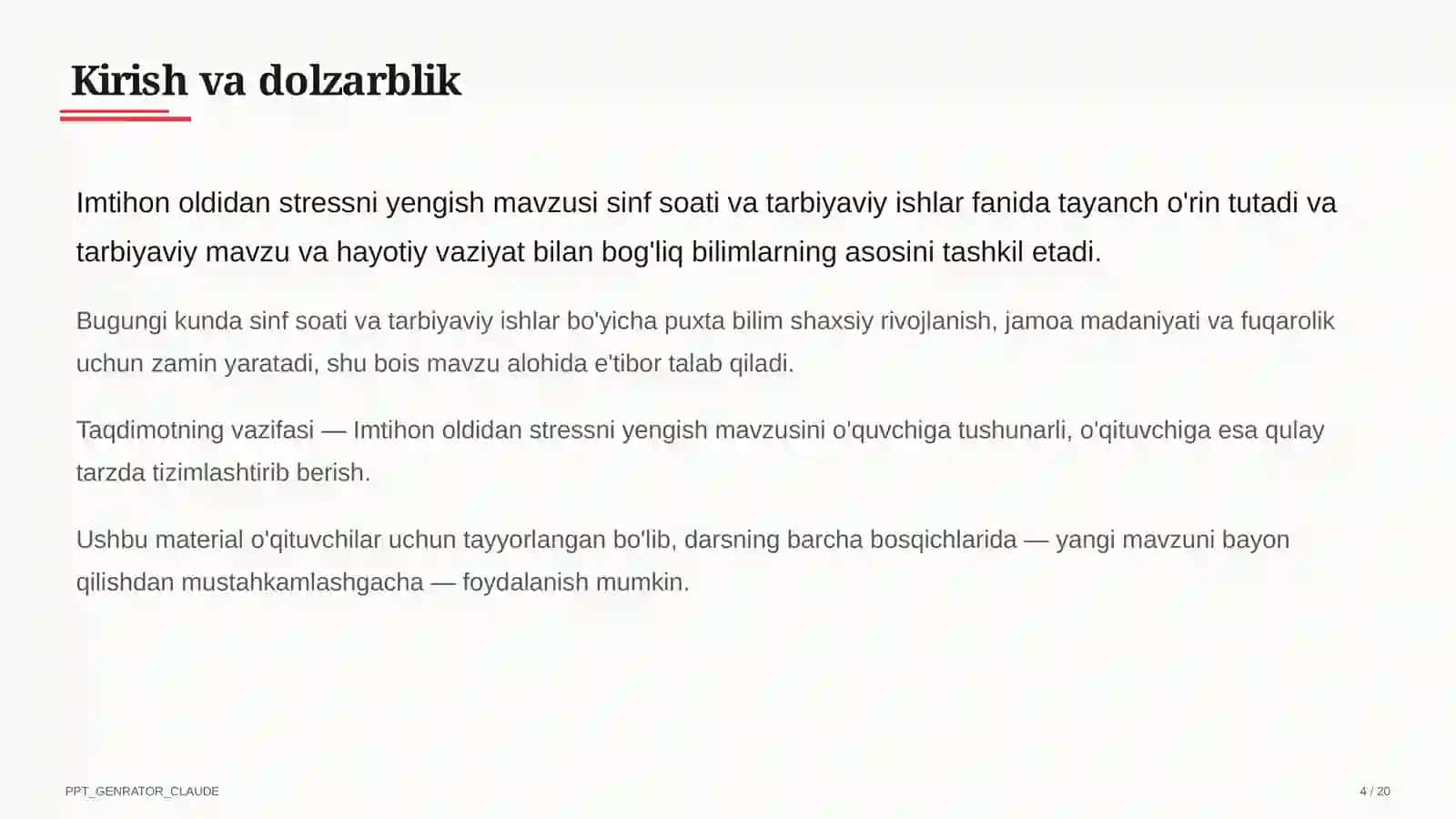 Dars rejasi 4