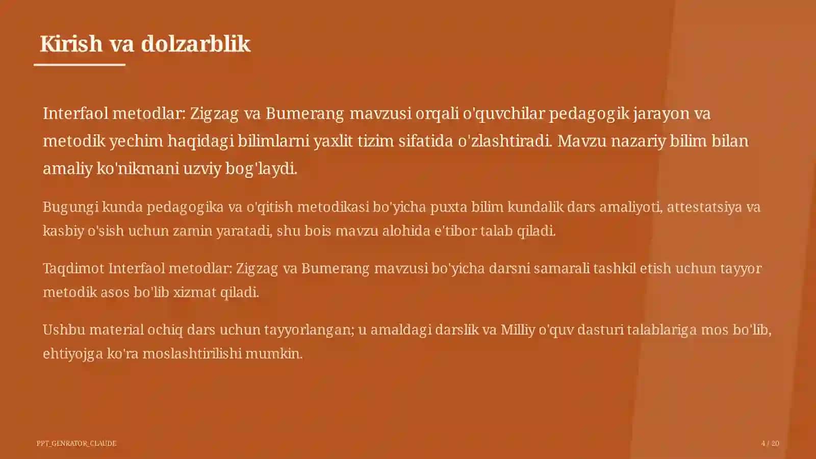 Interfaol metodlar: Zigzag va Bumerang 4