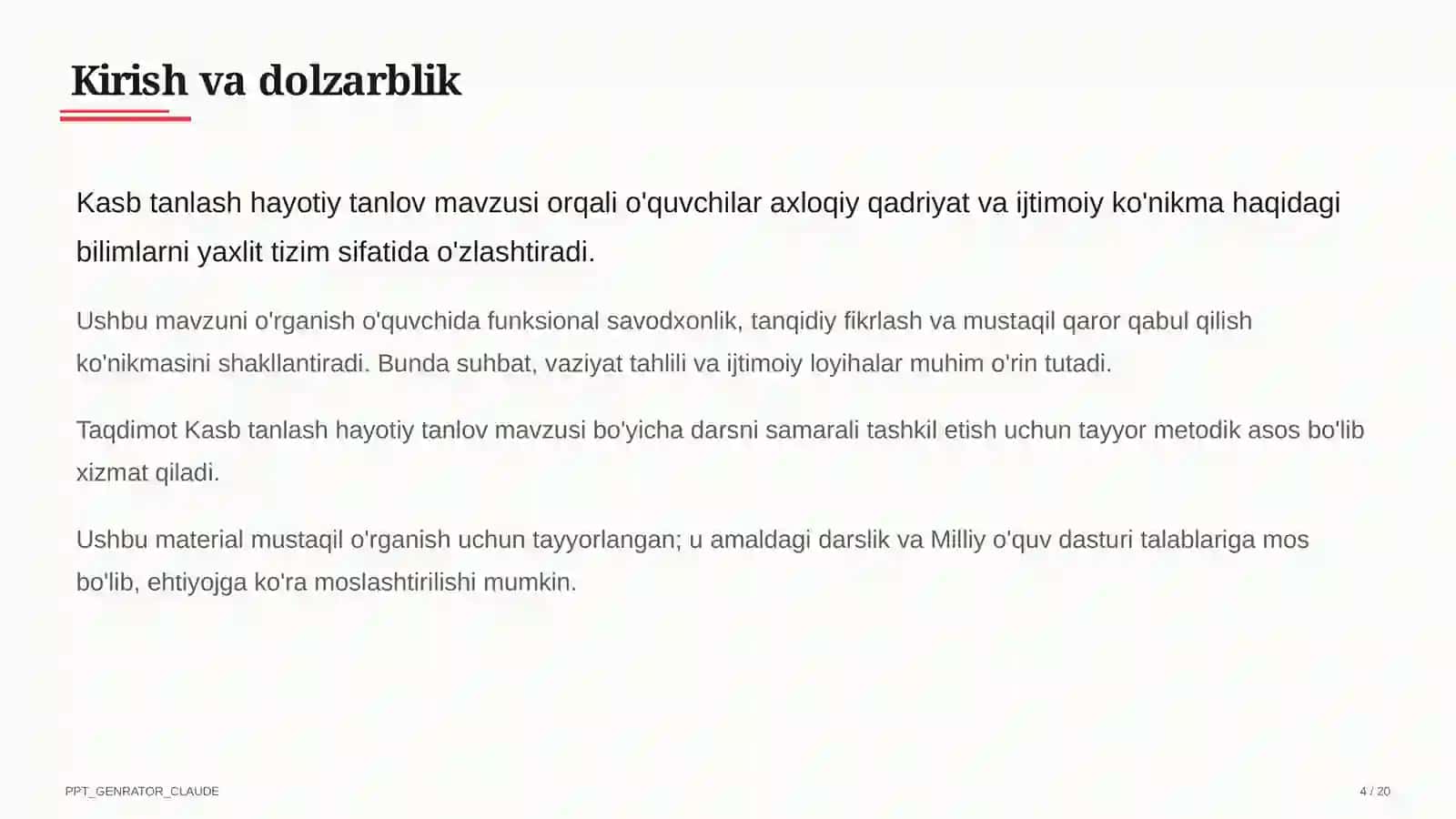 Kasb tanlash hayotiy tanlov (9-sinf) 4