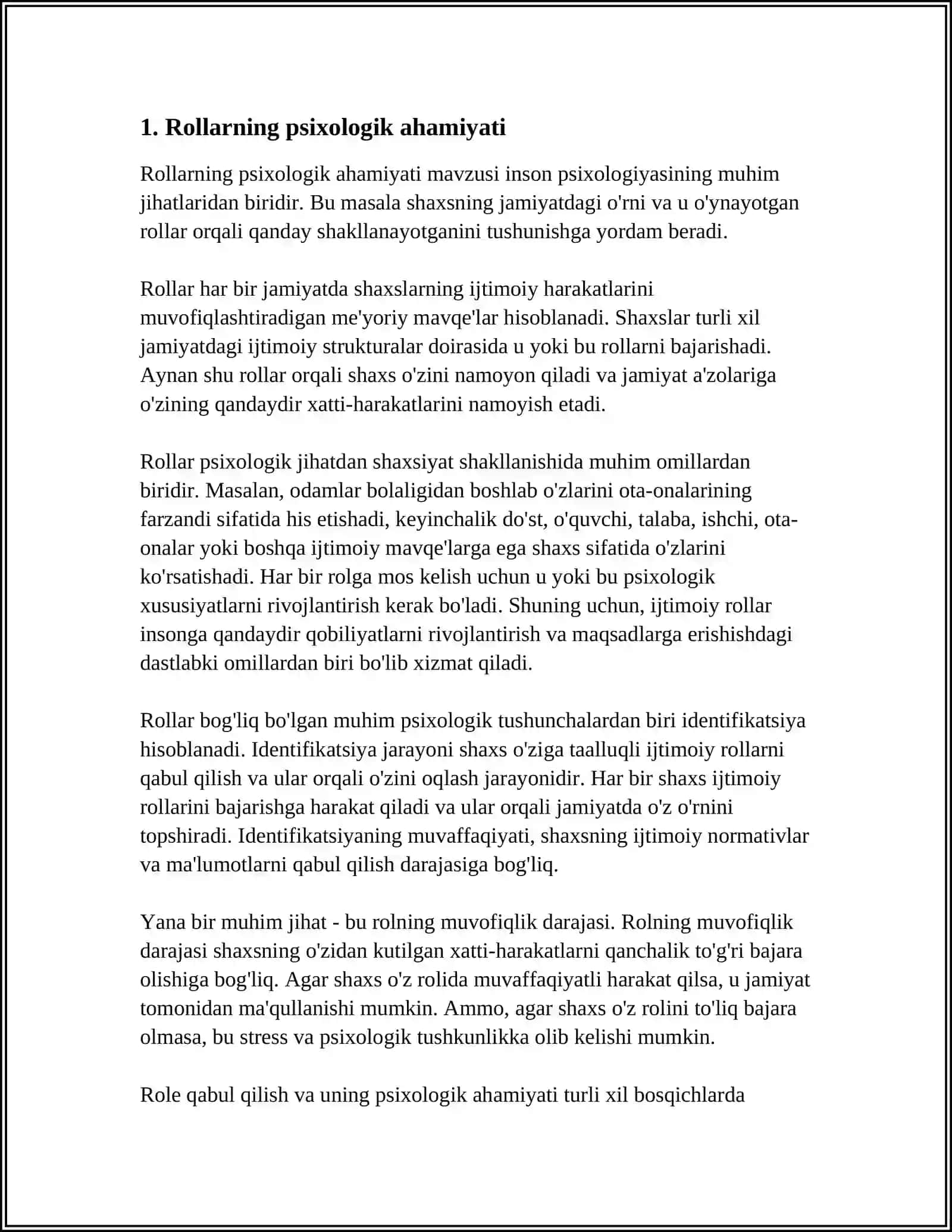 ROLLI NAZARIYA ZAMONAVIY DIN PSIXOLOGIYASIDA ROLLARNI QABUL QILISH NAZARIYASI SIFATIDA Y.SUNDEN N.XOLM U.VIKSTREM 4