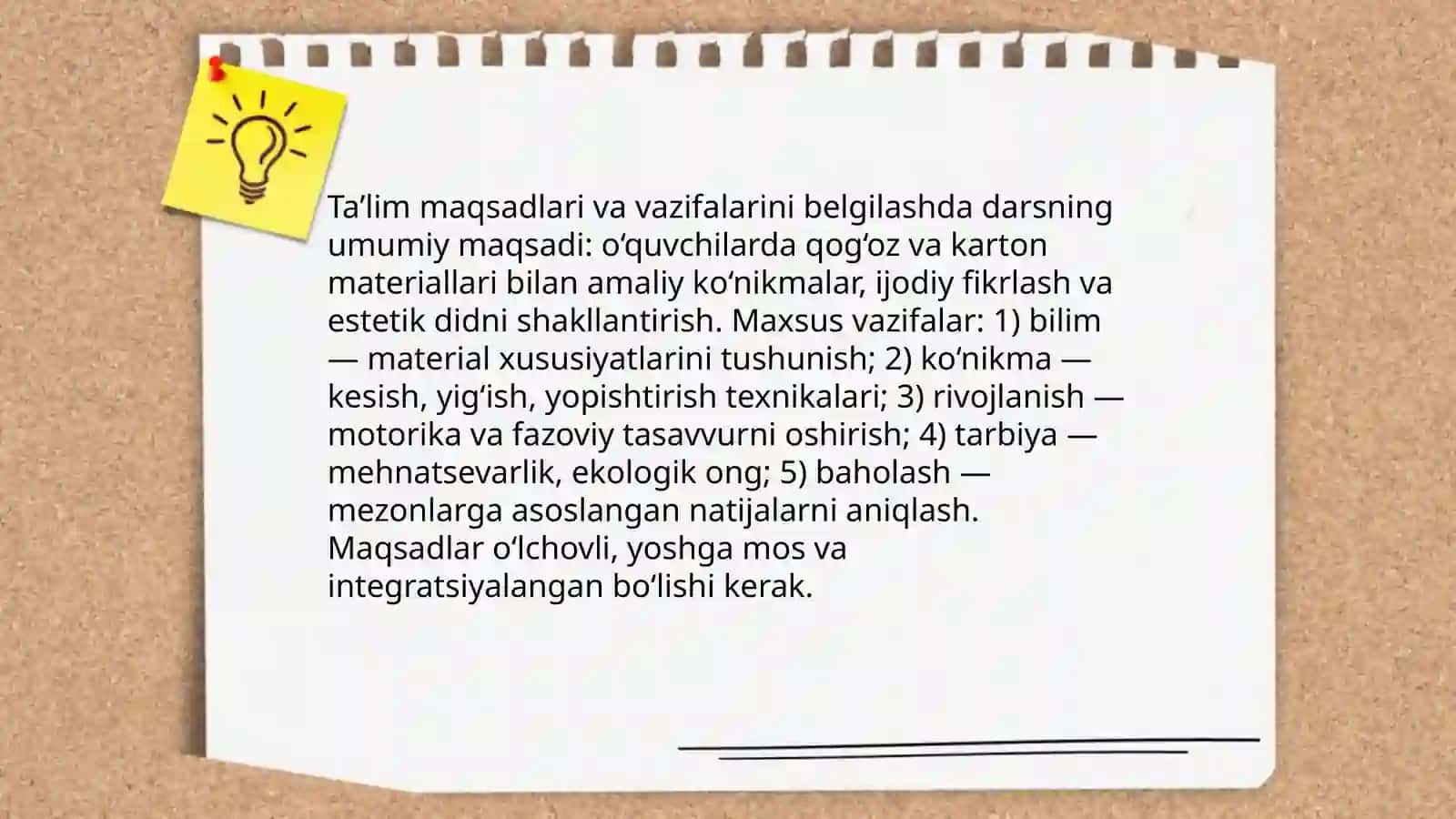 Qogʻoz va karton bilan ishlash darslarining mazmunini tashkil etish metodikasi 4