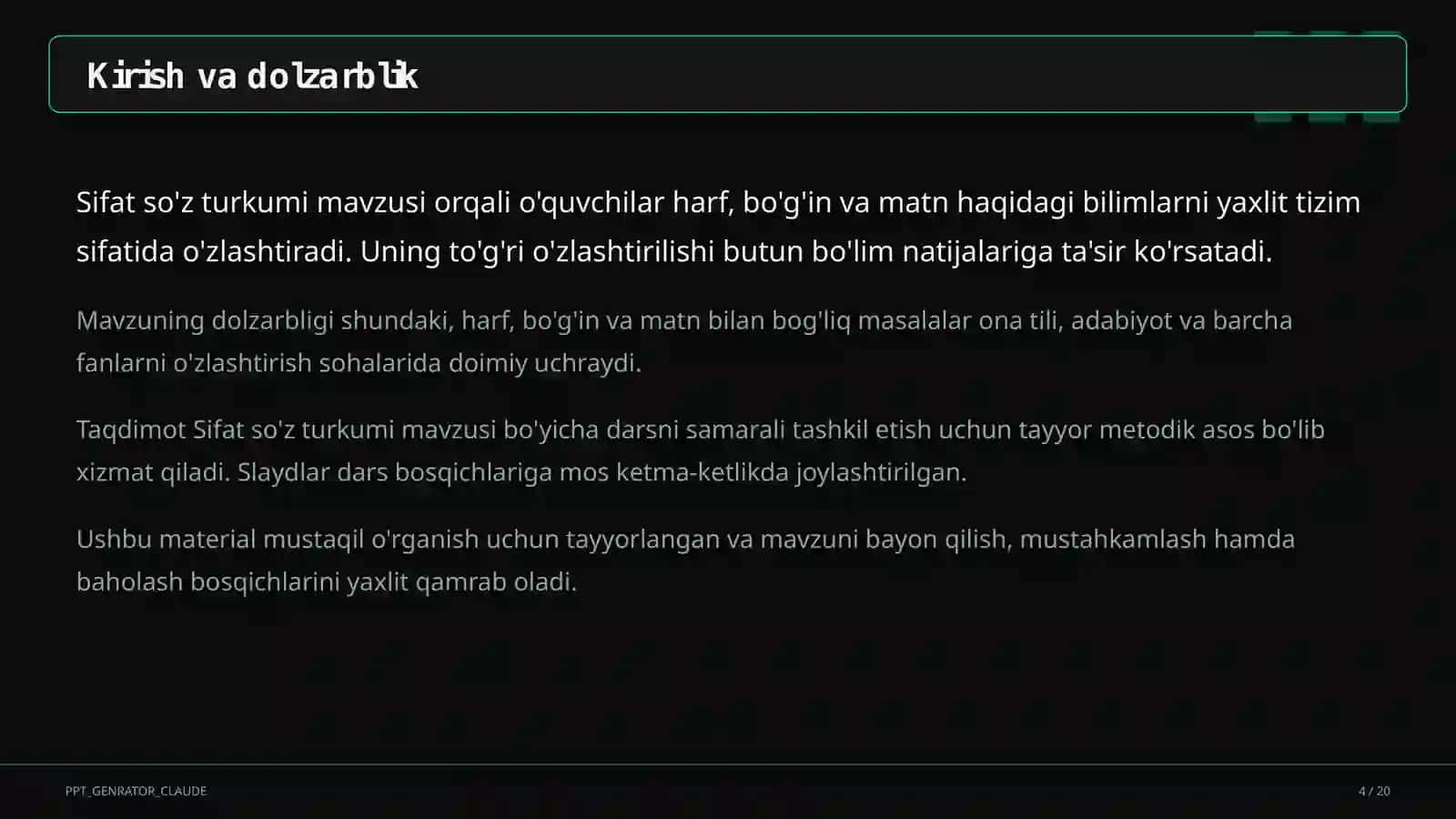 Sifat so'z turkumi (3-sinf) 4