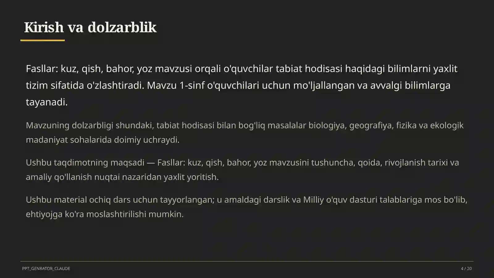 Tabiatshunoslik darsi 4