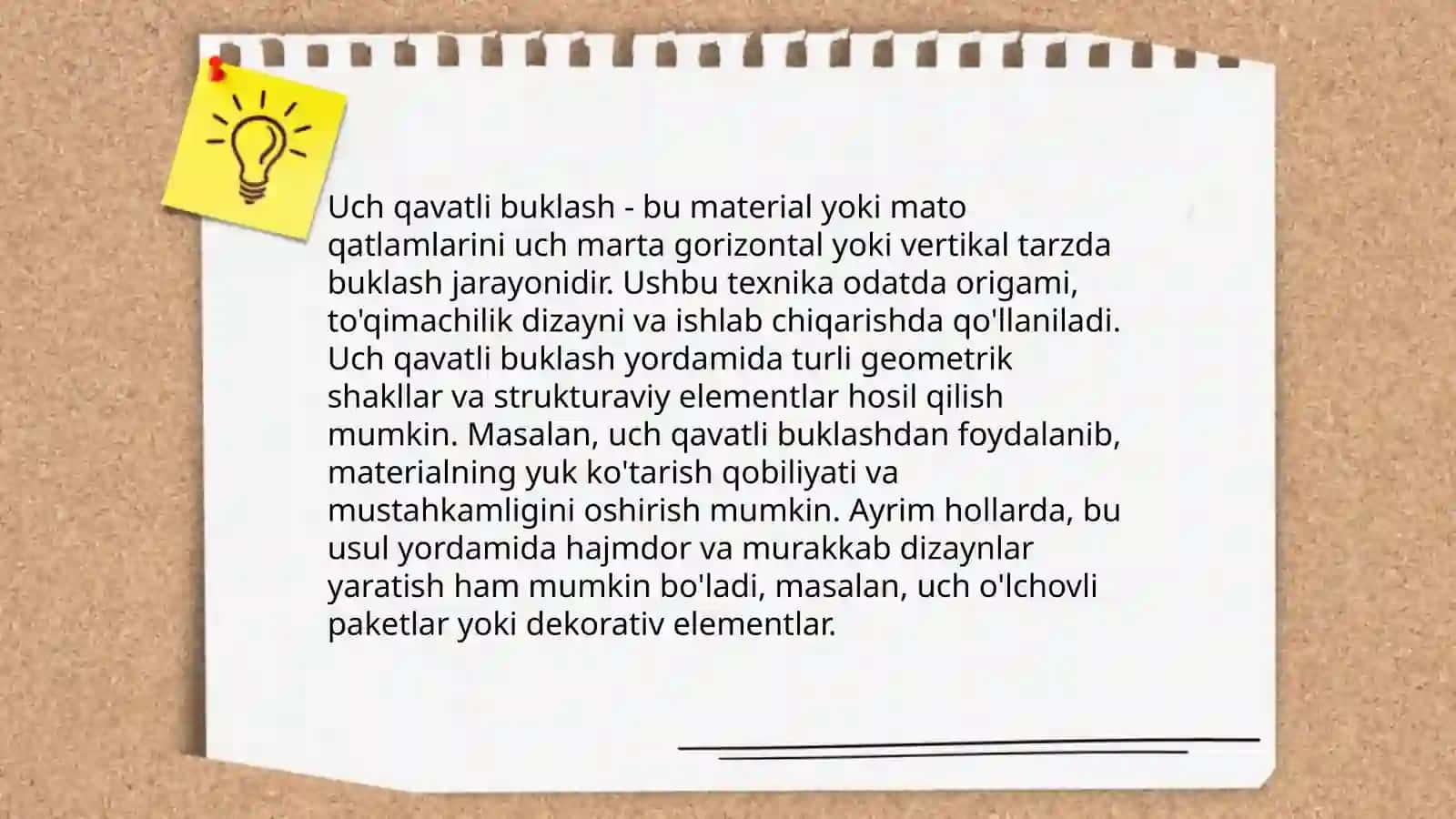 Qogʻozga ishlov berish usullari. Qogʻozni buklash usullari 4
