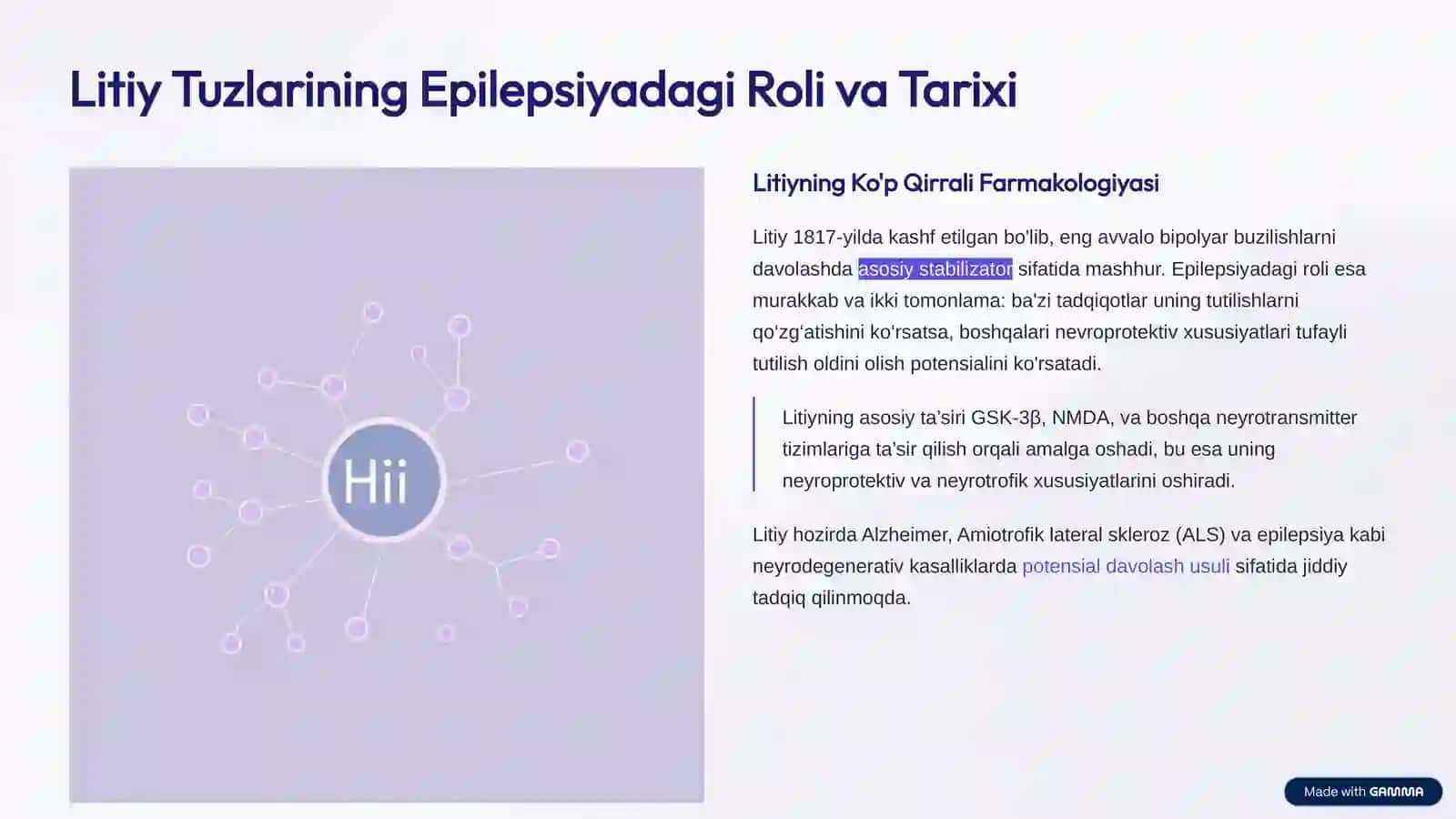 Epilepsiyaga Qarshi Vositalar: Litiy Tuzlari va Sedativ Vositalarning Farmakologiyasi 4