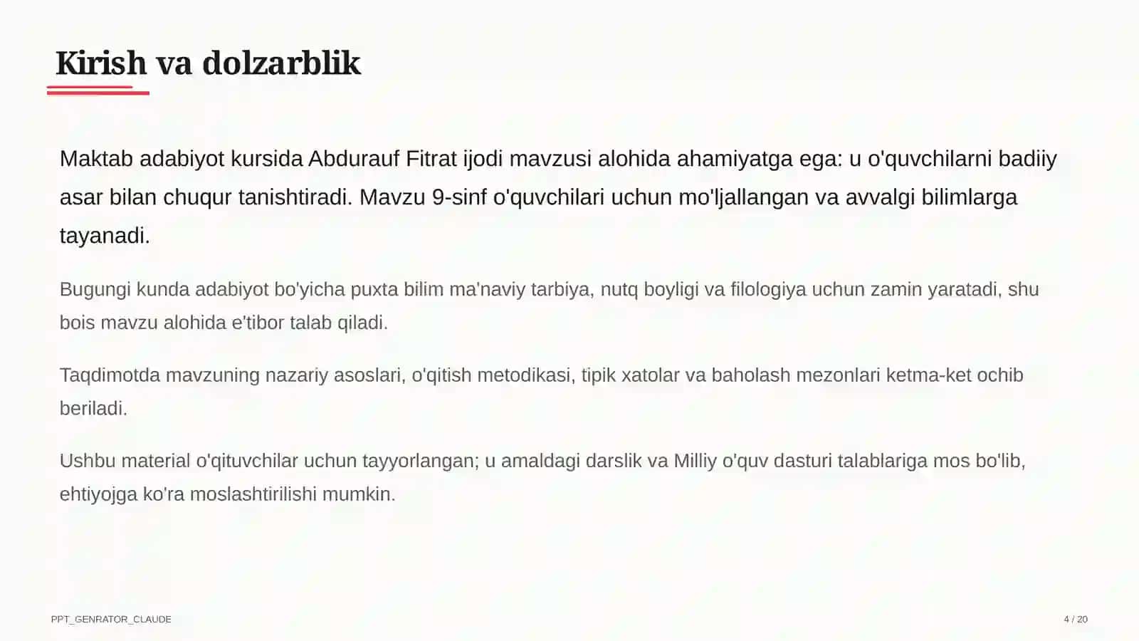 Abdurauf Fitrat ijodi (9-sinf) 4
