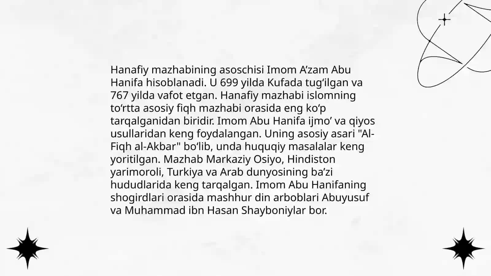 Mazhablarning paydo bo'lishi: hanafiylik, molikiylik, shofeiylik va hanbaliylik 4