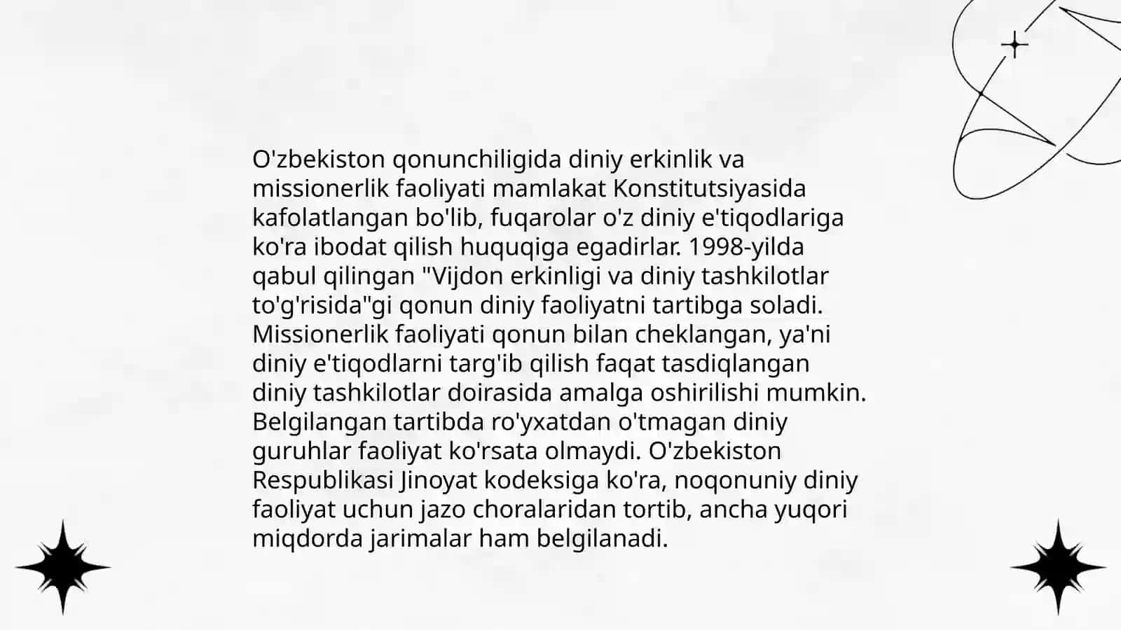 Missionerlik va prozetilizm uning O‘zbekiston sharoitida ko‘rinishlari salbiy oqibatlari va oldini olish bo‘yicha qonuniy imkoniyatlar va tavsiyalar 4