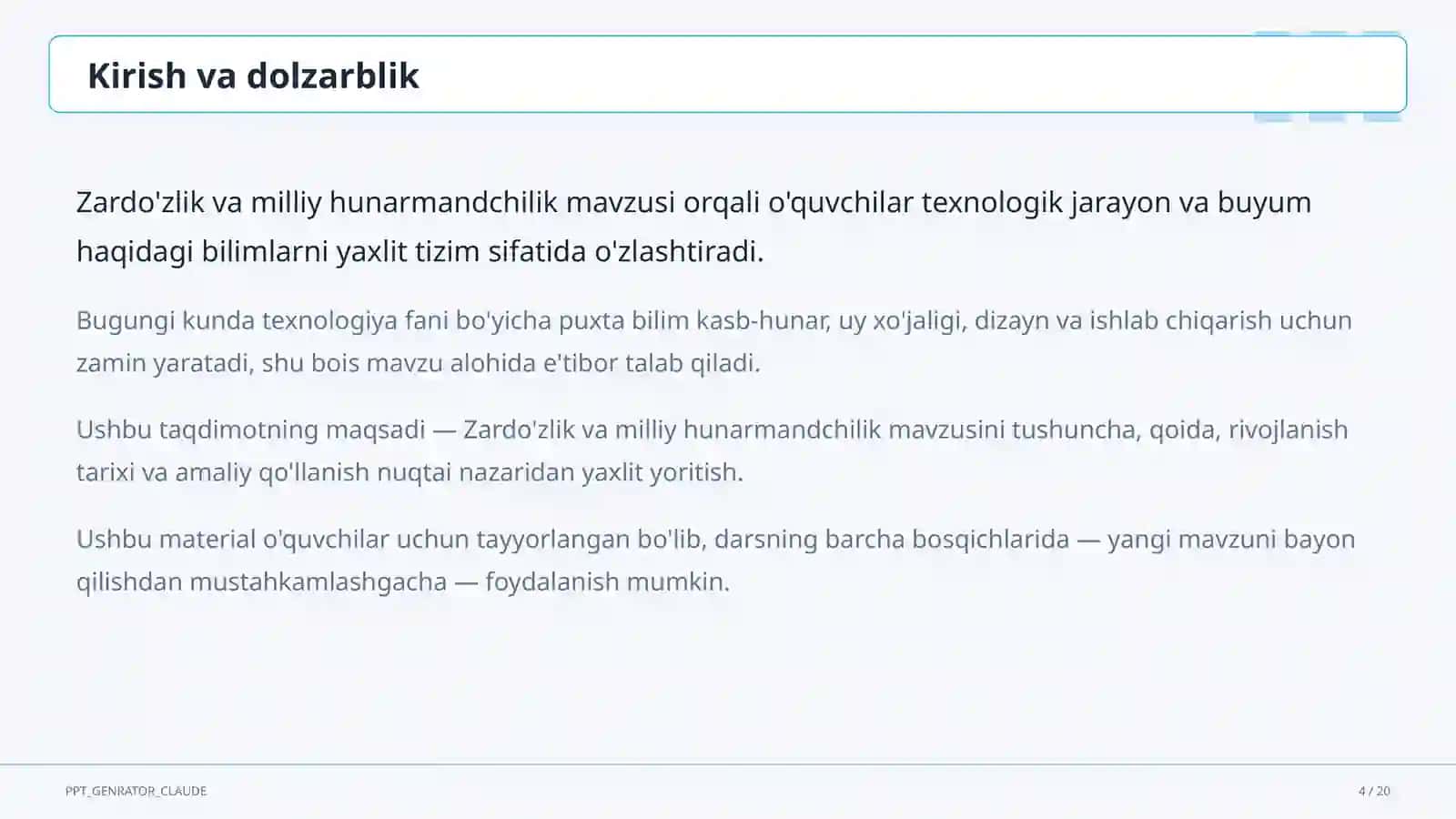 Zardo'zlik va milliy hunarmandchilik (8-sinf) 4